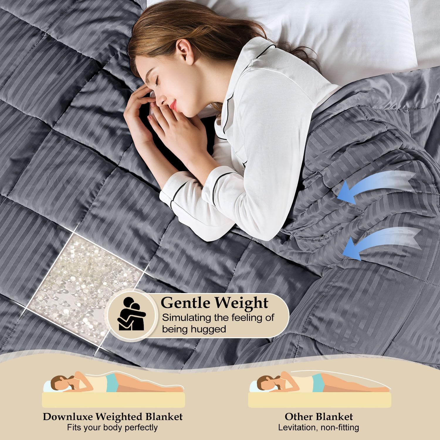 Downluxe 15 lb Weighted Blanket Queen Size (90