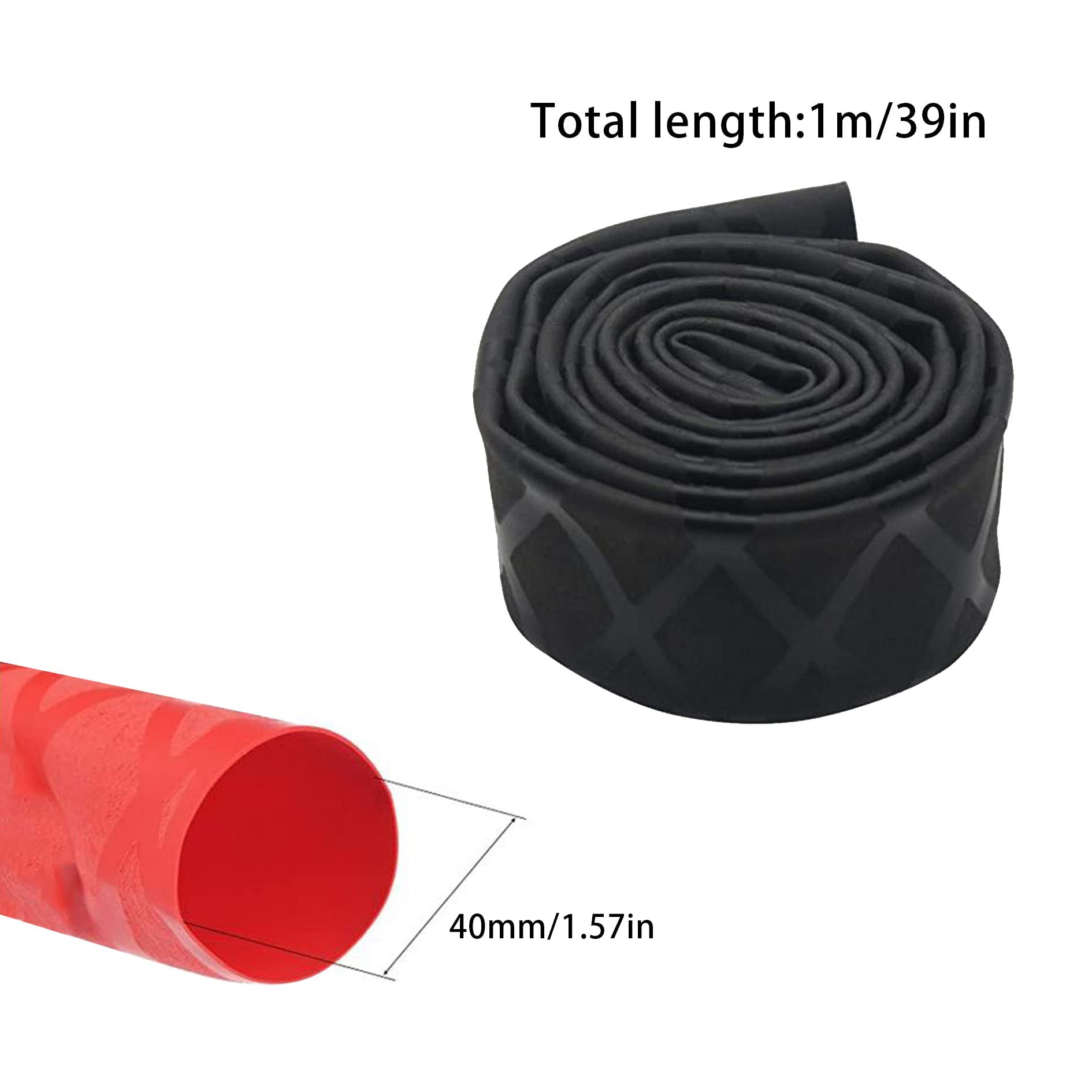 40mm Heat Shrink Tubing - Non-Slip Insulated Sleeve for Fishing Rod Grip (39in Length) | Durable Handle Wrap for Enhanced Comfort & Control