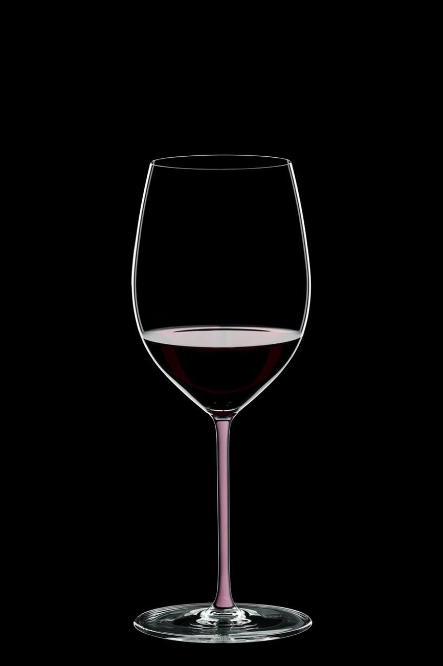Riedel Fatto A Mano Cabernet Wine Glass Set - Handcrafted Pink Crystal Wine Glasses for Red Wine Lovers | Perfect for Dinner Parties, Weddings & Wine Tasting Events