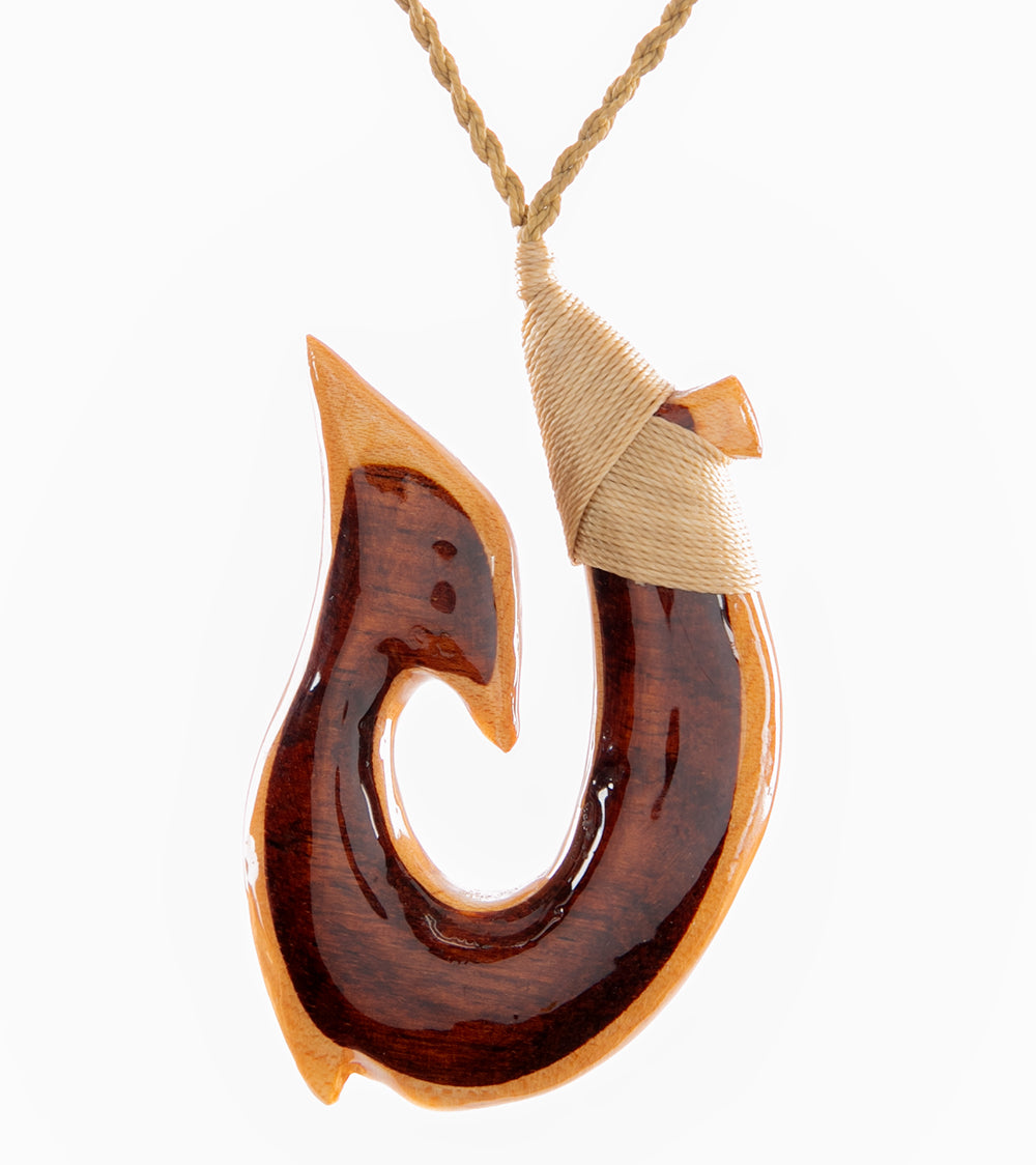 Exquisite Pheasant, Maple & Koa Wood Hook Pendant - Handcrafted Nature-Inspired Jewelry for Necklaces, Gifts & Boho Fashion Accessories