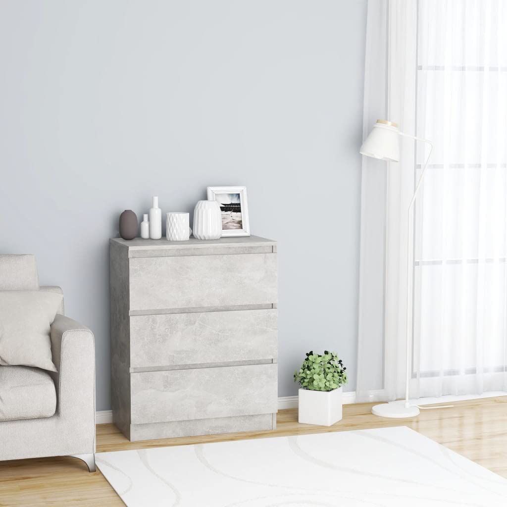 Buffet Cabinet - Kitchen Storage & Coffee Bar Sideboard in Concrete Gray, 23.6x13.2x29.9 Inches, Chipboard - Perfect for Kitchen, Bathroom, Living Room or Hallway Organization & Decor