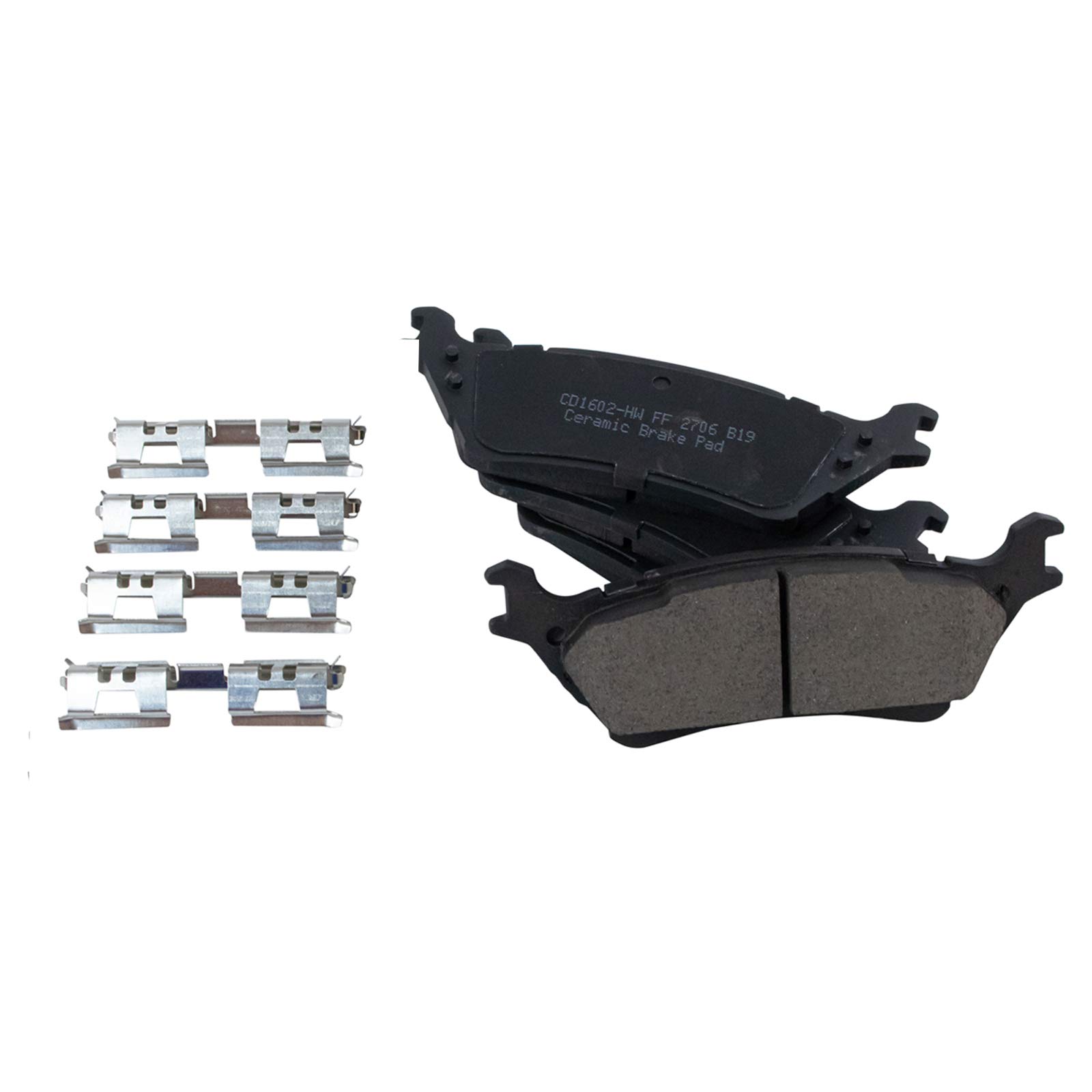 Premium TRQ Rear Performance Brake Pad & Rotor Kit - Ceramic Vented G-Coated Brake Caliper Set for 2015-2018 Ford F-150 | Heavy-Duty Truck Braking System for Towing & Off-Road Use