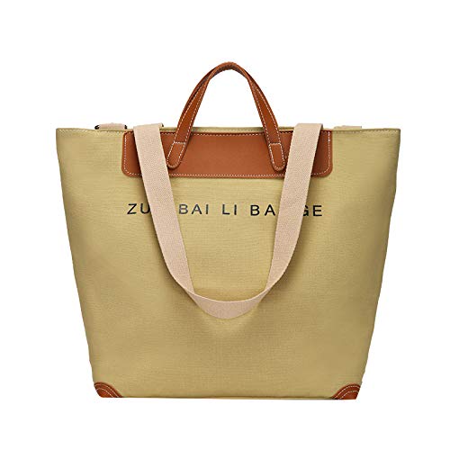 APFKKF Women's Shoulder Bag - Stylish Canvas Messenger Bag for Casual & Everyday Use - Lightweight & Portable Khaki Crossbody Purse - Perfect for Work, Travel & Shopping