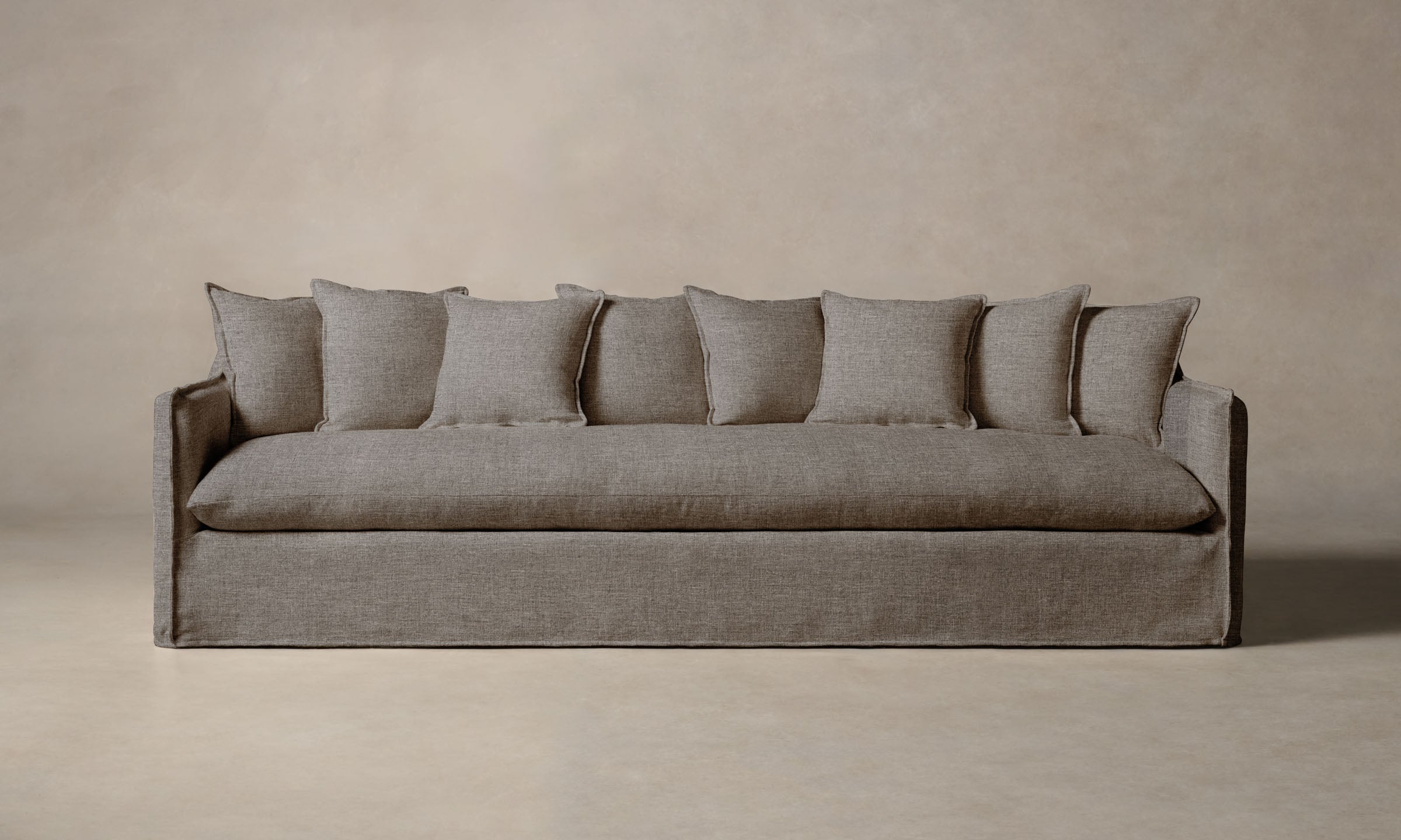 Premium Dune Sectional Sofa with Heritage Belgian Linen Upholstery in Agate - Perfect for Modern Living Rooms & Cozy Home Theater Seating
