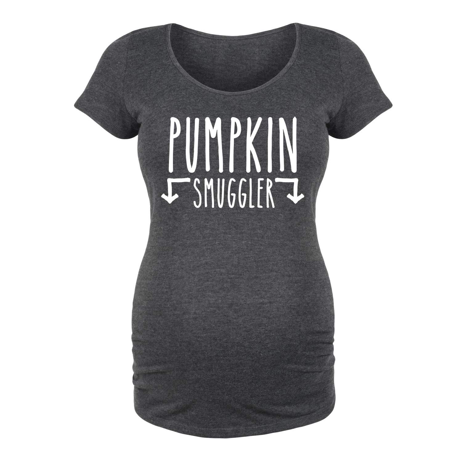 Bloom Maternity Pumpkin Smuggler Maternity Scoop Neck T-Shirt - Soft Stretch Pregnancy Top for Comfortable Everyday Wear