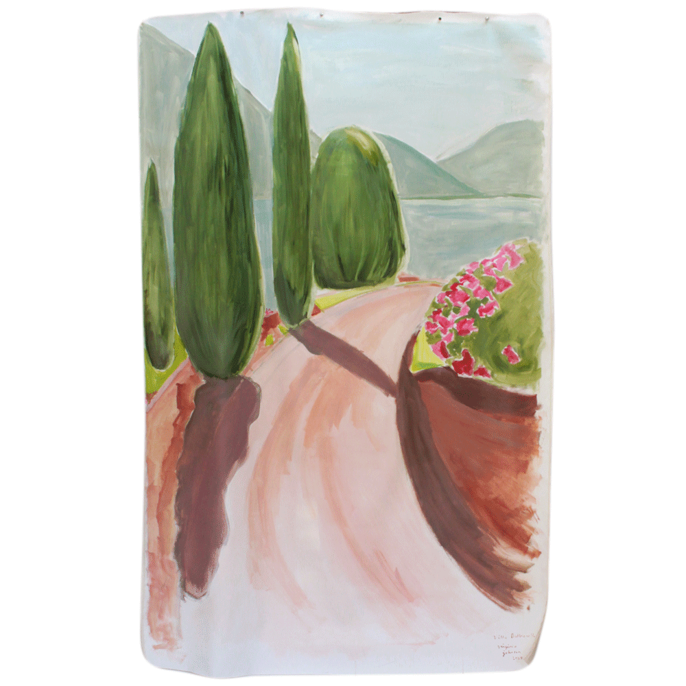 Virginia Johnson Como II Painted Backdrop - Premium Canvas Wall Art for Home & Office Decor - Perfect for Living Rooms, Bedrooms, and Photography Studios