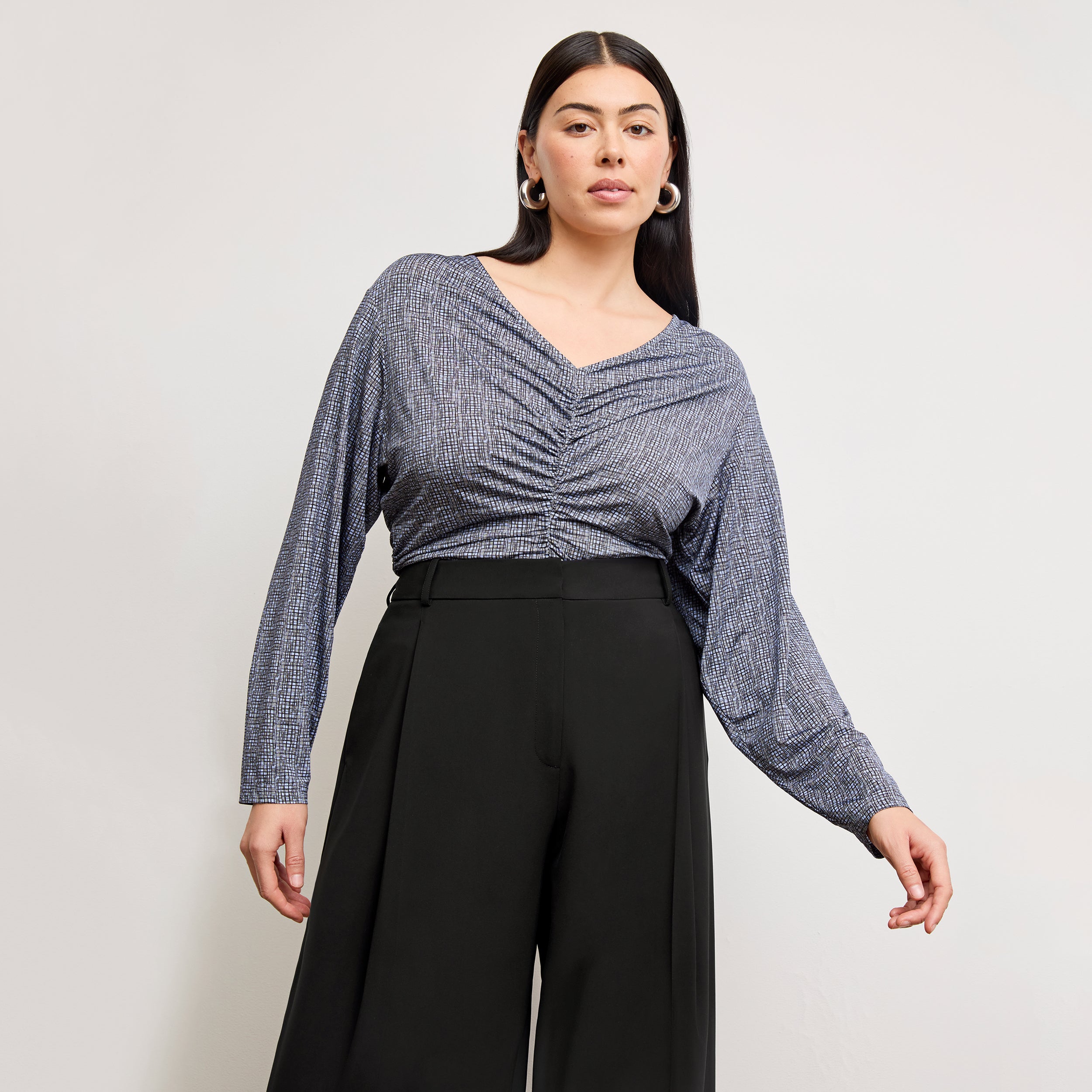 Rina Sculptural High-Waisted Pants - OrigamiTech Pleated Trousers in Black for Women | Office Wear & Evening Outfits
