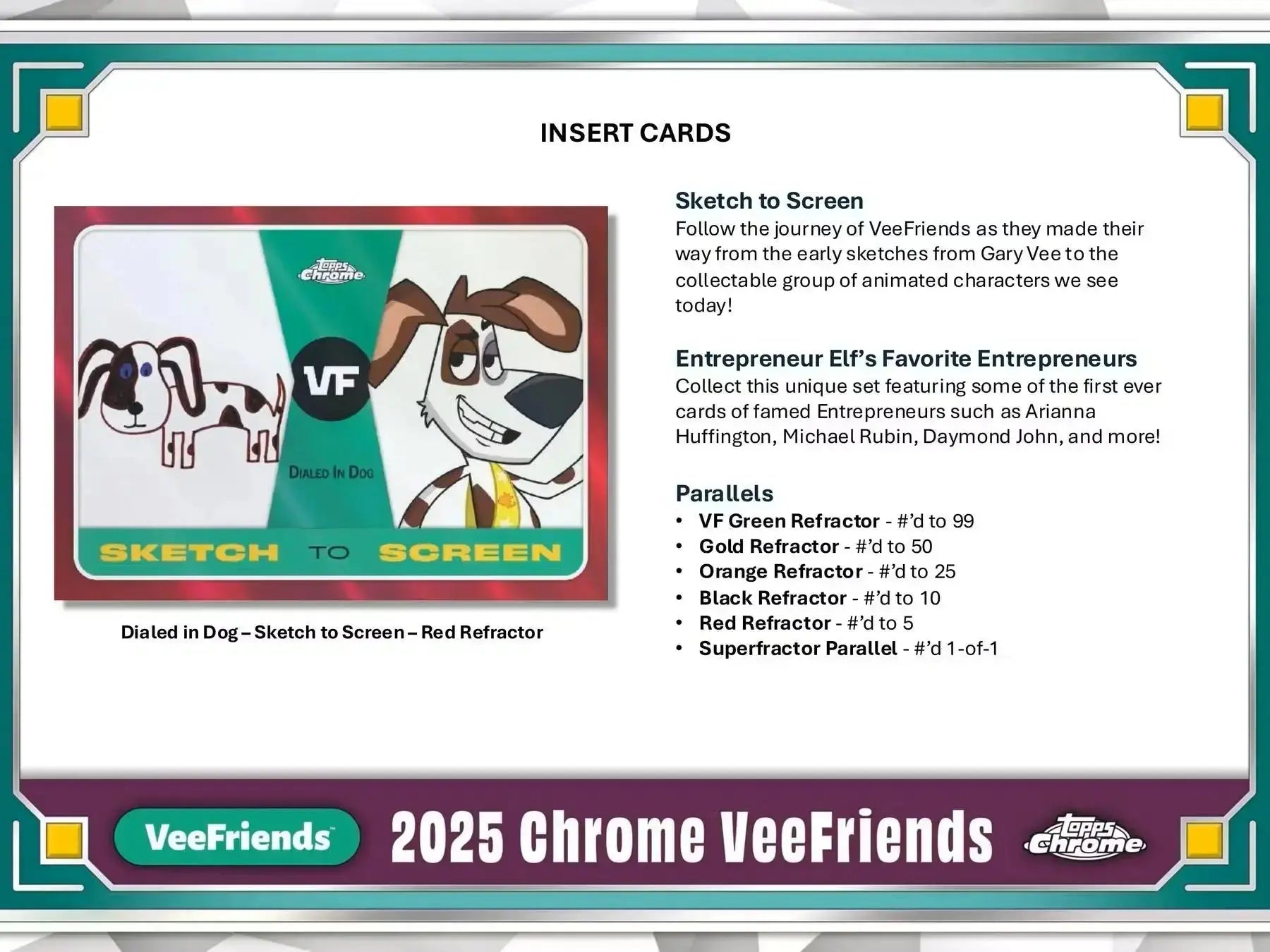 2025 Topps Chrome VeeFriends Trading Cards Hobby Pack - Single Pack for Collectors & Investors | Perfect for Gifts, Trading, and Display