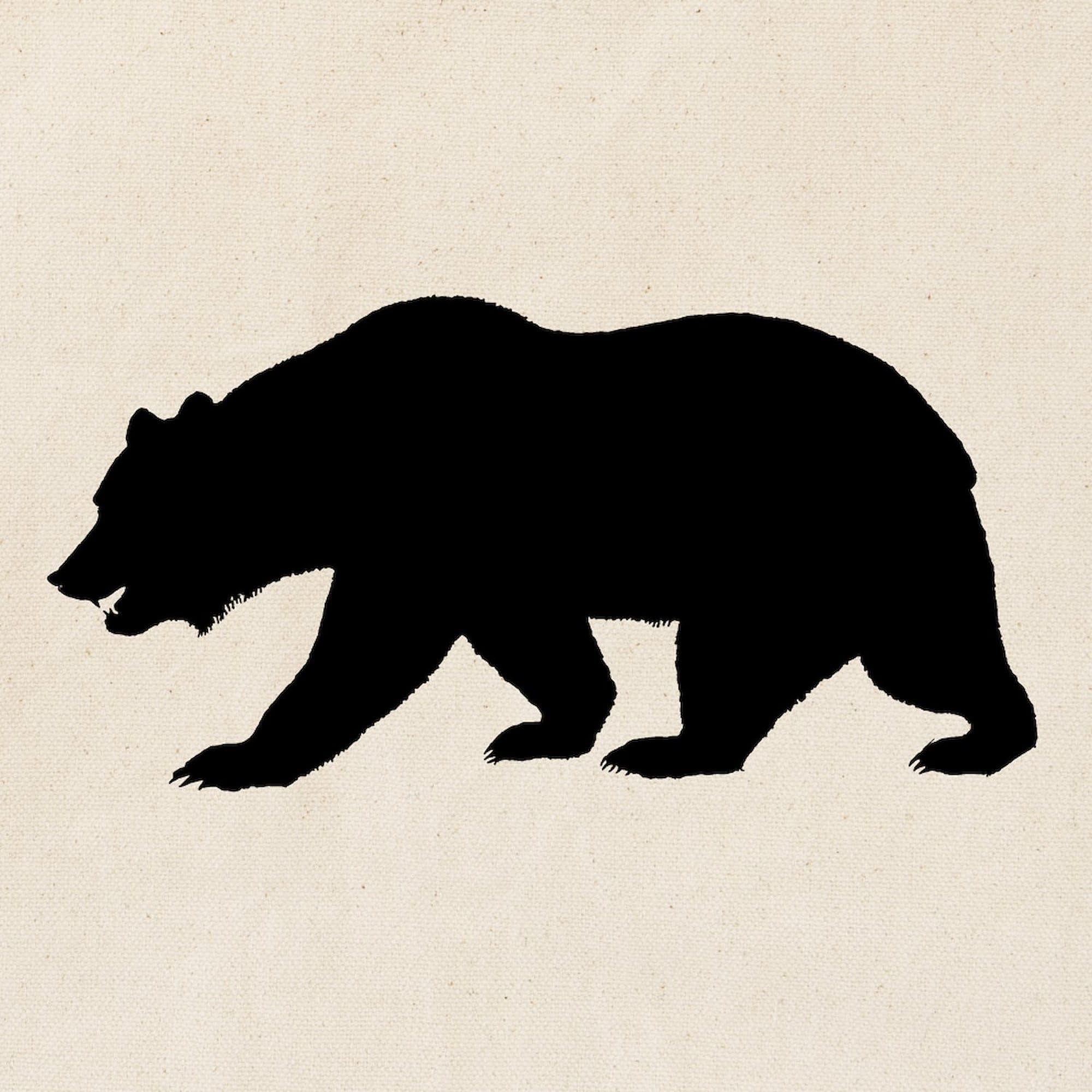 California Bear Tote Bag - Black Natural Canvas Reusable Shopping Bag for Groceries, Beach & Daily Use | Eco-Friendly Cotton Tote with Bear Print