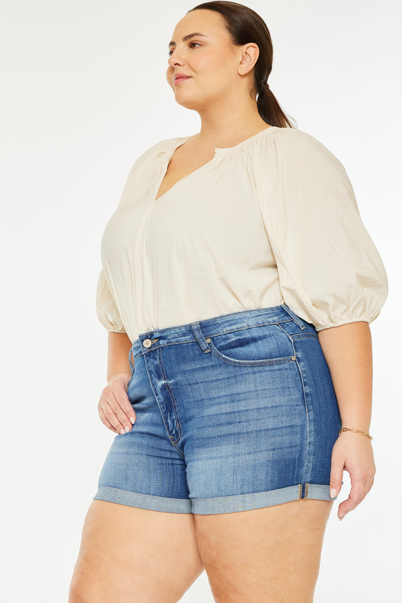 Gabriella High Rise Shorts for Women - Plus Size Denim Shorts | Comfortable & Stylish for Summer, Casual Outings & Beach Wear