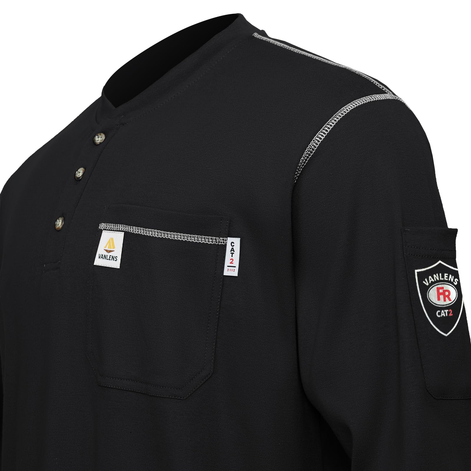FR Shirts for Men - CAT2/HRC2 Flame Resistant Work Shirts, 6.5oz Lightweight Long Sleeve Fire Retardant Shirt for Welding, Construction & Industrial Safety Workwear