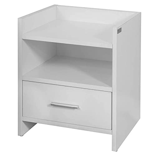 Modern Minimalist Nightstand - Small Space Wooden Bedside Table with Storage for Bedroom, Home Office, or Living Room (Color: 01) - Compact Panel Design for Tight Spaces & Apartment Living