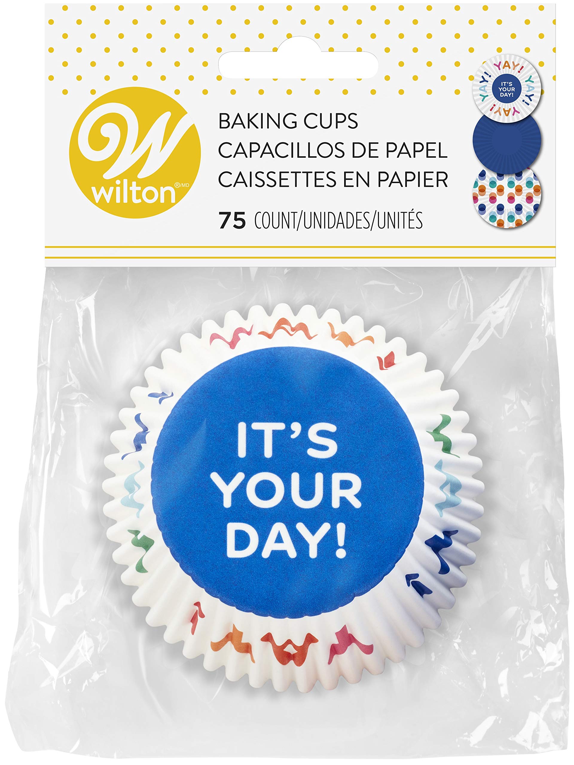Wilton Standard Baking Cups - Blue Polka Dot Design for Cupcakes & Muffins | Perfect for Birthday Parties, Baby Showers & Holiday Baking