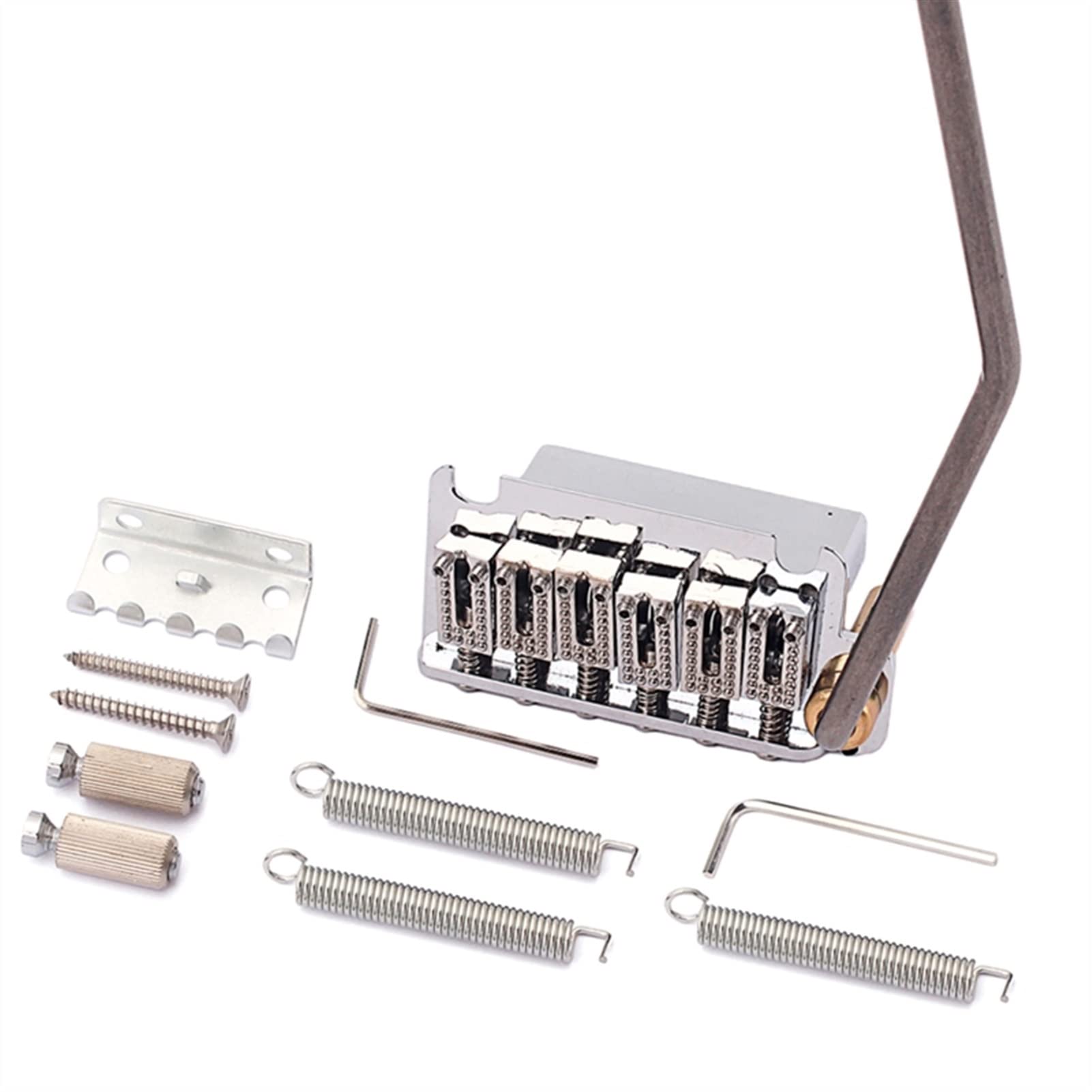Electric Guitar Tremolo System Bridge Saddles Set - 6-Piece Replacement Parts for Electric Guitar Bridge - Perfect for Beginners & Professional Guitar Players (Rock, Blues, Metal Performance & Studio Recording)