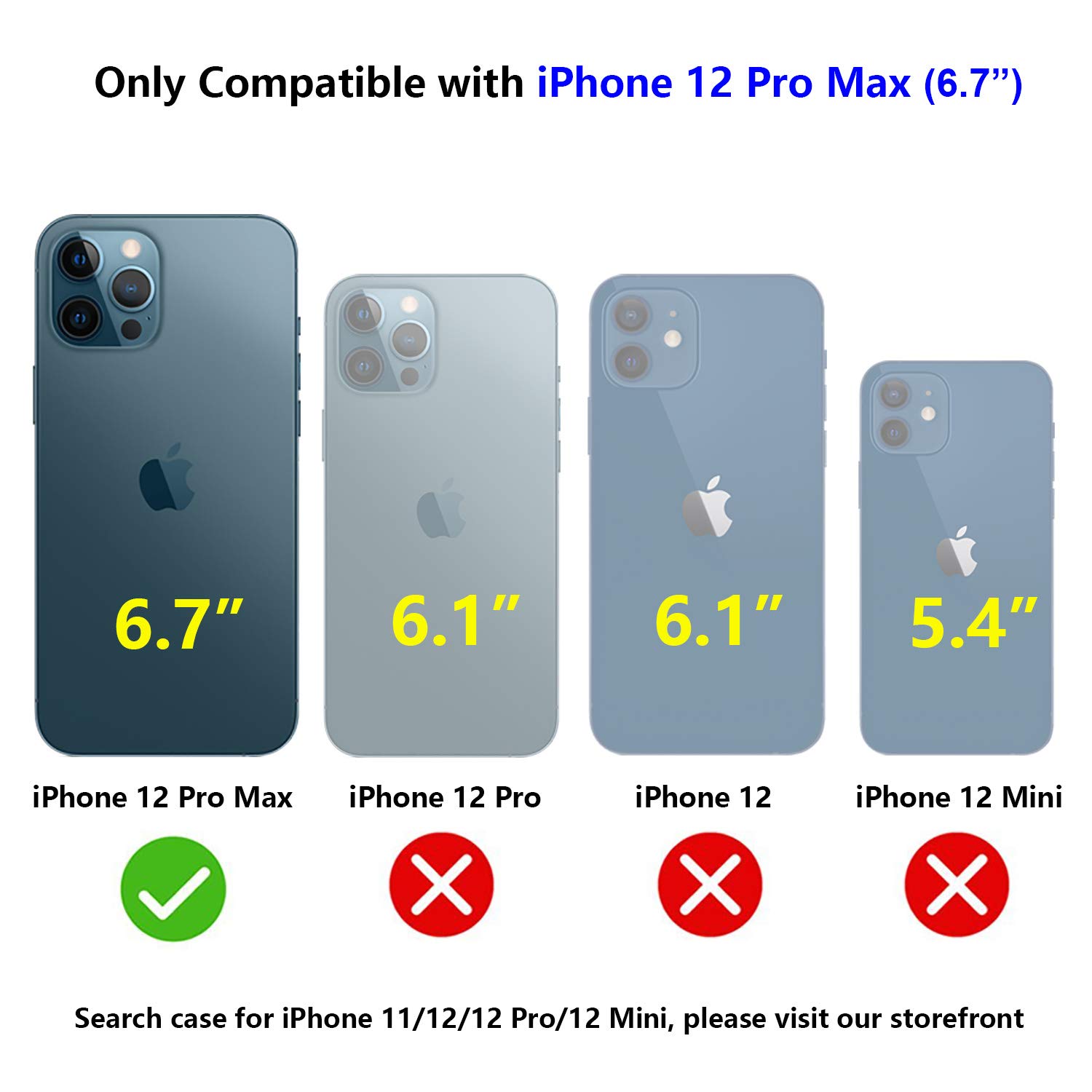 **JIAXIUFEN Sparkle Glitter iPhone 12 Pro Max Case (6.7