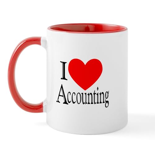 White/Red Inside - I Love Accounting Mug