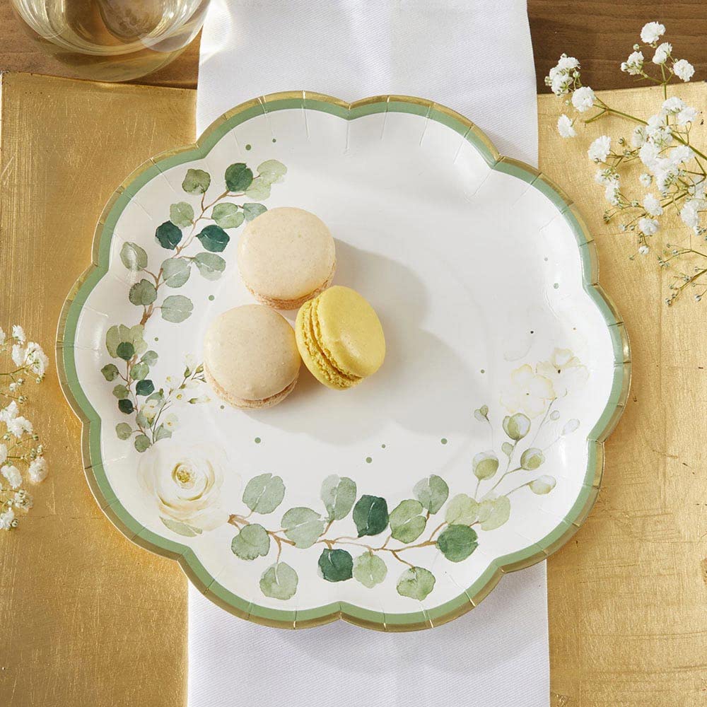 Kate Aspen 64-Piece Botanical Garden Paper Plates | 9 Inch Heavy Duty Disposable Party Plates | Bulk Pack for Birthday, Wedding, Bridal Shower, Baby Shower & Anniversary | Elegant Tableware for Garden Parties, Outdoor Events & Special Occasions