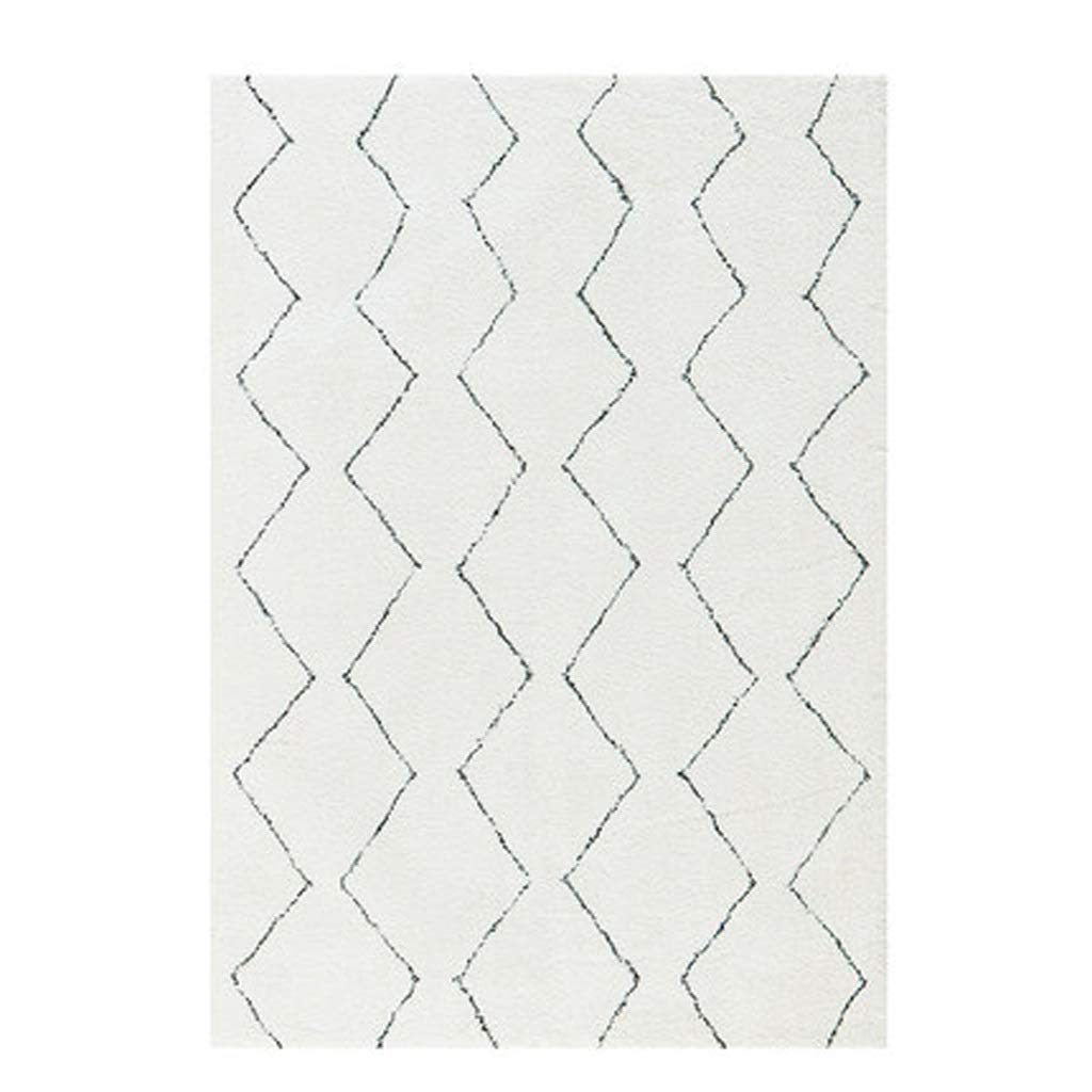 Luxury Modern Plush Fluffy Area Rugs - Ultra Soft Comfy Geometric Carpet for Bedroom & Living Room - 5'3