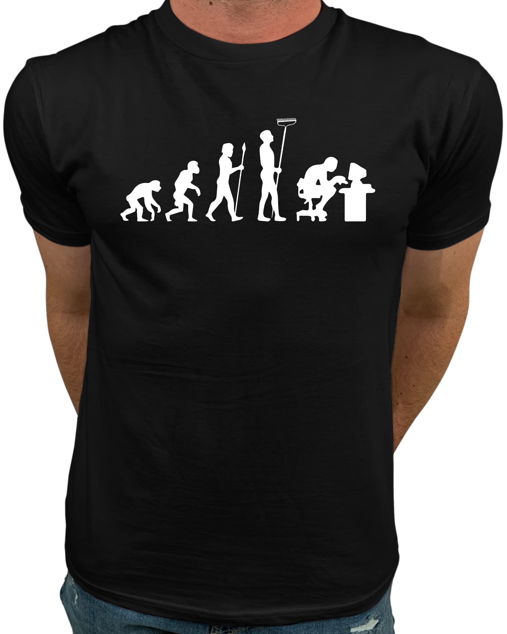 Funny Evolution of Man T-Shirts for Men - From Monkey to Modern Man Graphic Tees | Trendy Casual Wear for Parties, Gifts & Everyday Use