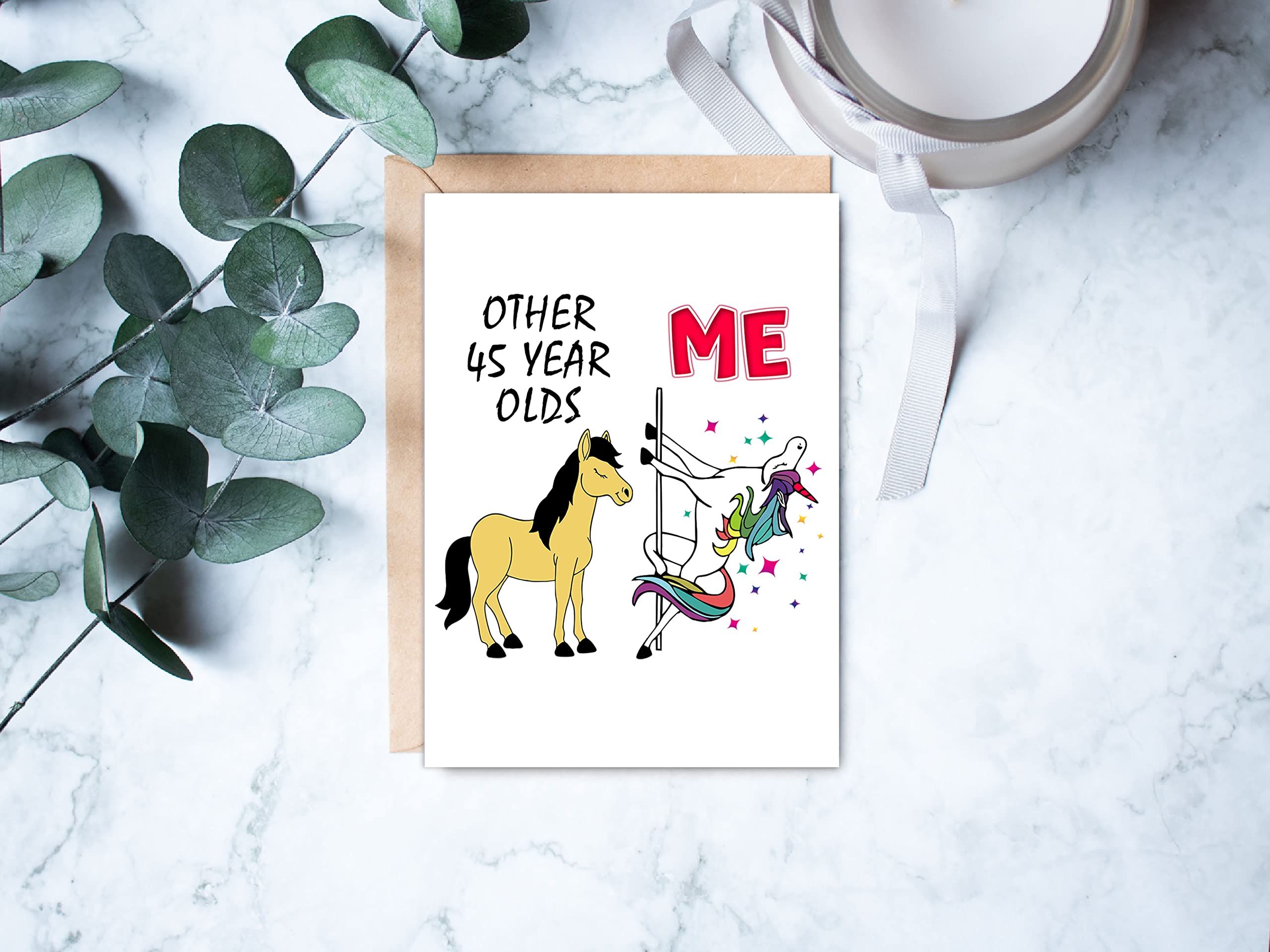 45th Birthday Gifts for Women - Funny Unicorn Birthday Card for 45 Year Old Mom, Wife, Friend, Sister | Perfect for Celebrations, Milestone Birthdays & Special Occasions