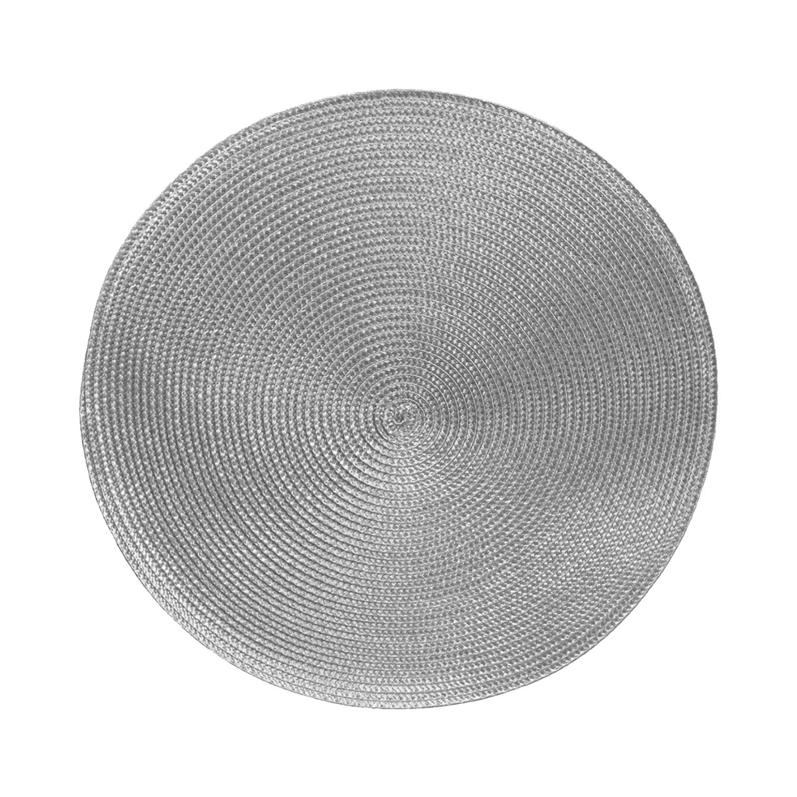 38cm Non-Slip Heat Resistant Round Woven Placemats Set of 4 - Premium Insulated Table Mats for Dining Table, Kitchen Counter & Bar - Black & Grey Home Decor (One Size) | Perfect for Dinner Parties, Coffee Shops & Restaurant Use