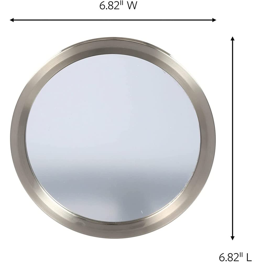 Command BATH35-SN-ES Bathroom Mirror with Adhesive Strips, 1 Pack, Satin Nickel Finish - Perfect for Bathroom Vanity, Shaving & Makeup Application