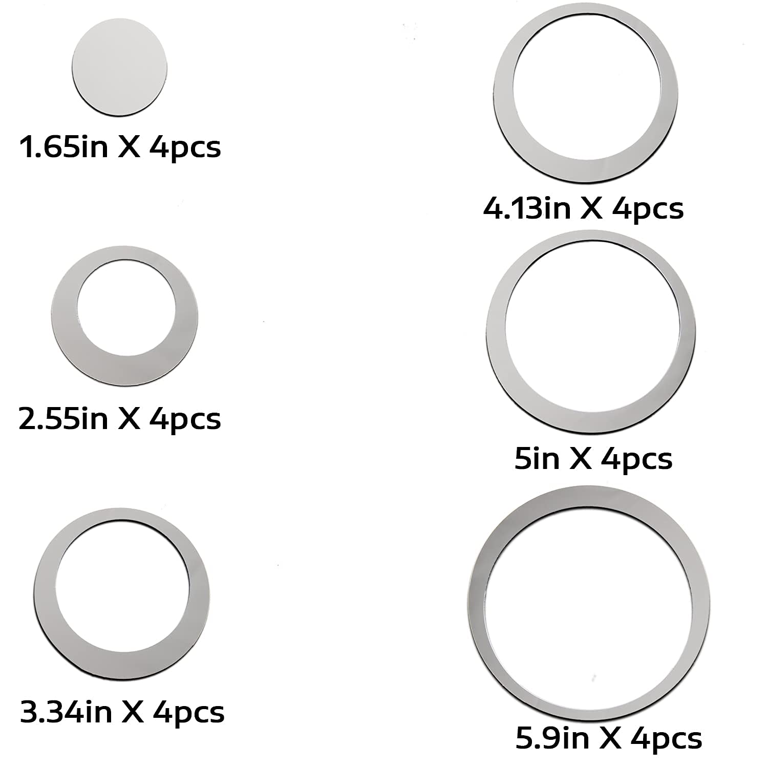 KIMOBER 24PCS Round Silver Acrylic Mirror Wall Stickers - Removable DIY Self-Adhesive Mirror Decals for Home Decor, Bedroom, Bathroom & Living Room Wall Art