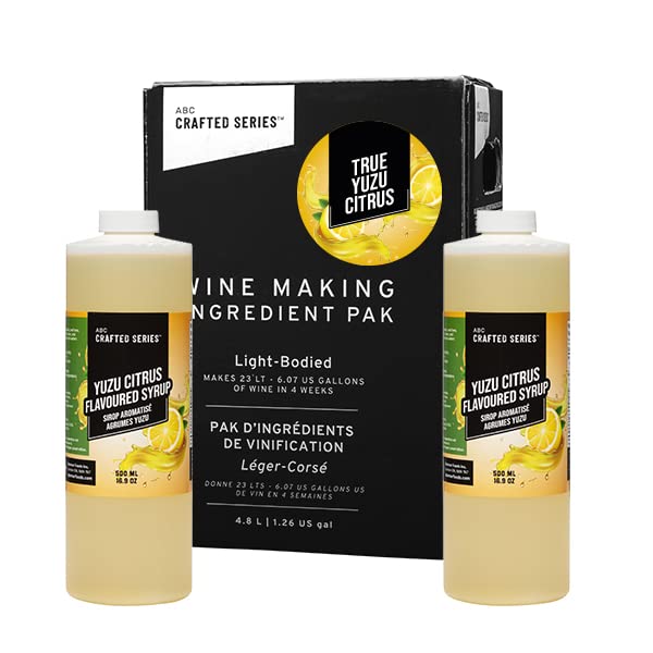 Premium DIY Fruit Wine Making Kit - Craft Up to 30 Bottles (6 Gallons) of True Yuzu Citrus Wine | Home Brewing Starter Set for Beginners & Enthusiasts | Perfect for Gifts, Parties & Special Occasions