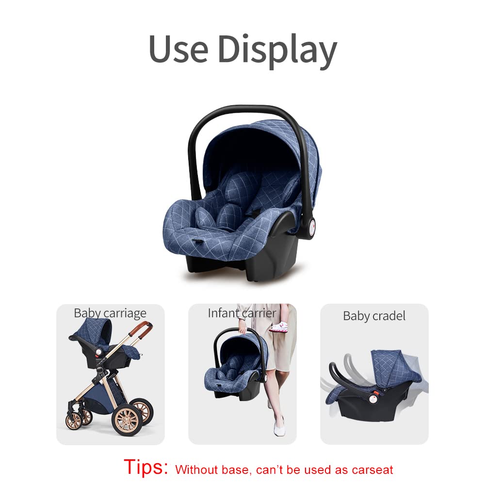 Premium Baby Stroller with Bassinet - Lightweight Foldable Newborn Pram for 0-6 Months (Black) | Perfect for Walks, Shopping & Travel | Safe & Comfortable Infant Stroller