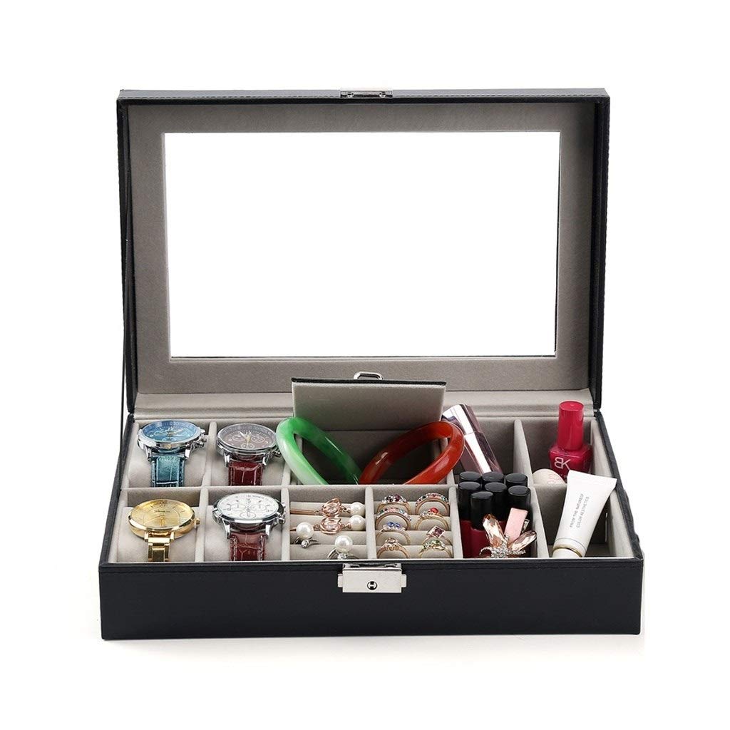 Premium Leather Jewelry Organizer Box - Elegant Watch & Necklace Storage Case for Women | Perfect Wedding & Birthday Gift | Jewelry Box for Travel, Home Vanity & Dresser (Color: C)