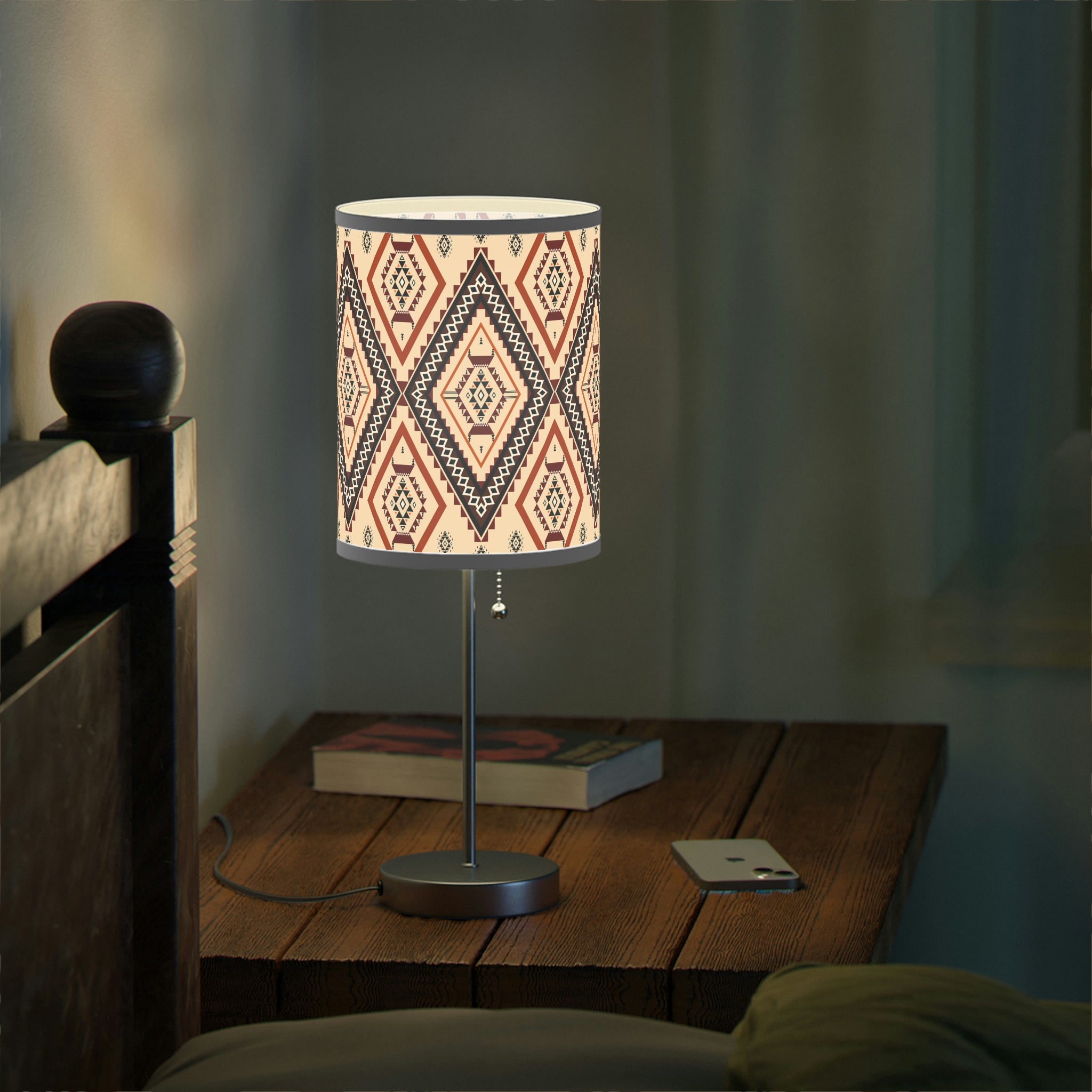 Southwestern Style Table Lamp for Bedroom & Living Room - Adjustable Reading Light with US/CA Plug - Perfect for Nightstands, Sofa Side Tables and Home Office Desks
