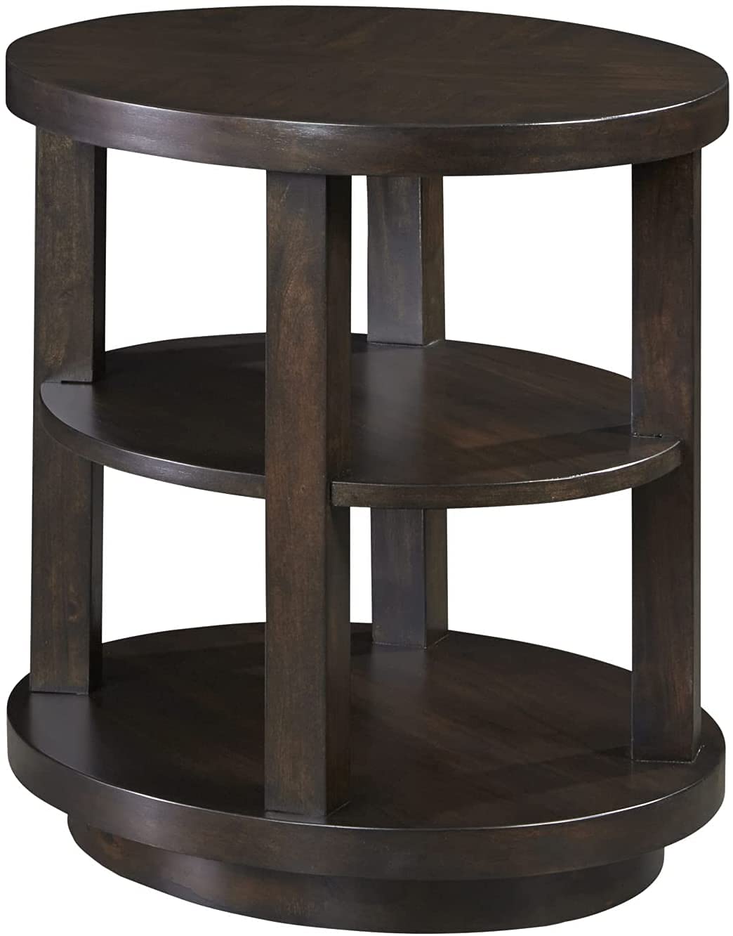 Progressive Furniture Grove Park Oval End Table - Brown Wooden Side Table for Living Room, Bedroom & Office - Perfect for Lamps, Books & Decor