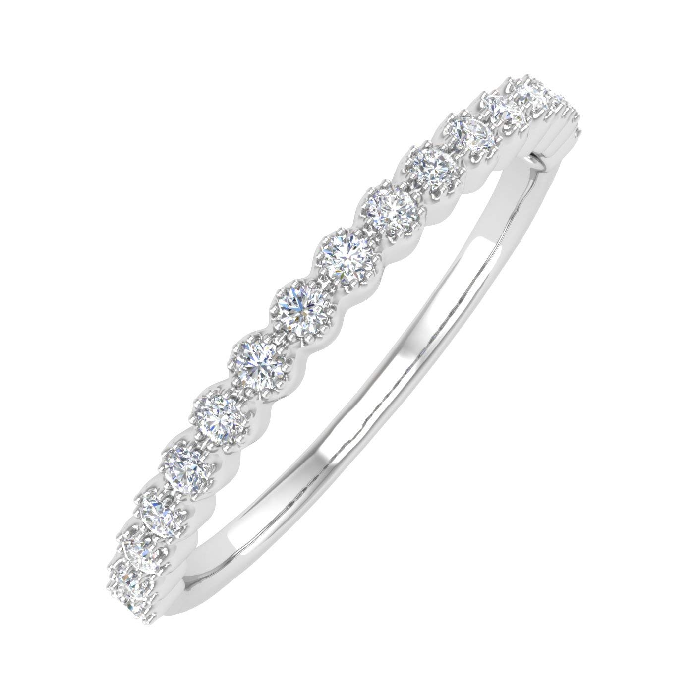 1/5 Carat Bezel Set Diamond Wedding Band Ring in 14K Solid Gold - Elegant Bridal Jewelry for Women, Anniversary & Engagement Gifts - Perfect for Weddings, Proposals & Special Occasions