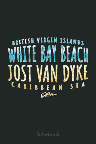 JCombs White Bay Beach, Jost Van Dyke, BVI 2-Sided Notebook - Kids Summer Journal with Writing Prompts & Drawing Space | Interactive Diary Scrapbook for Travel, School & Creative Writing Activities