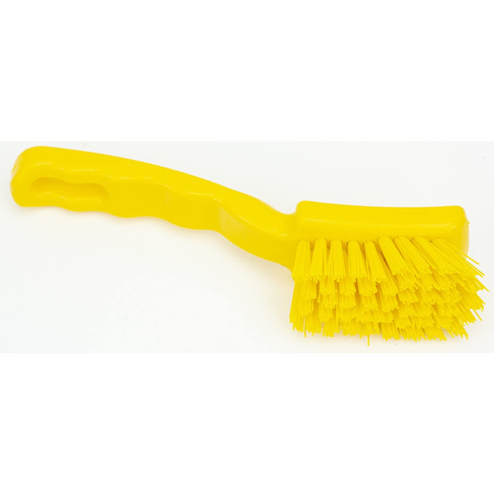 SPARTA 41395EC04 Heavy Duty Plastic Scrub Brush - 7 Inch Kitchen Cleaning Brush with Hanging Hole - Multi-Purpose Detail Brush for Dishes, Pans, Grills & Bathrooms (Yellow)