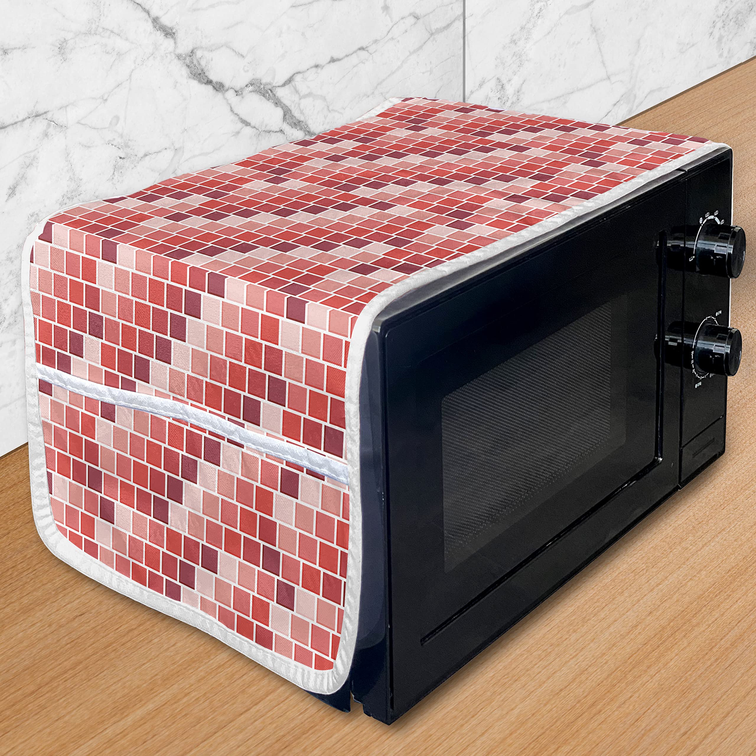 Ambesonne Geometric Microwave Oven Cover - Waterproof Kitchen Organizer with Pockets, 36