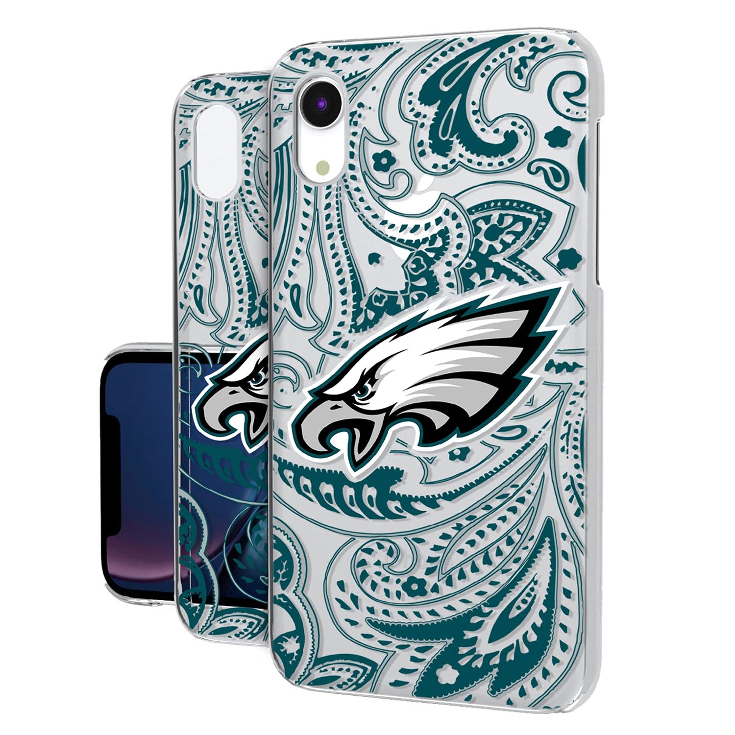 NFL iPhone Clear Paisley Design Phone Case - Durable Protective Cover for iPhone 14/13/12/11 Pro Max - Perfect for Football Games, Tailgating & Showing Team Spirit
