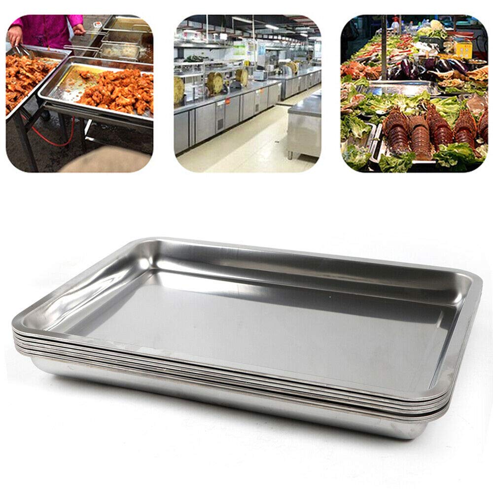 6-Piece Rectangle Serving Platters - 8.5L Buffet Food Pans, Durable Steam Table Pans for Hotels & Restaurants (2