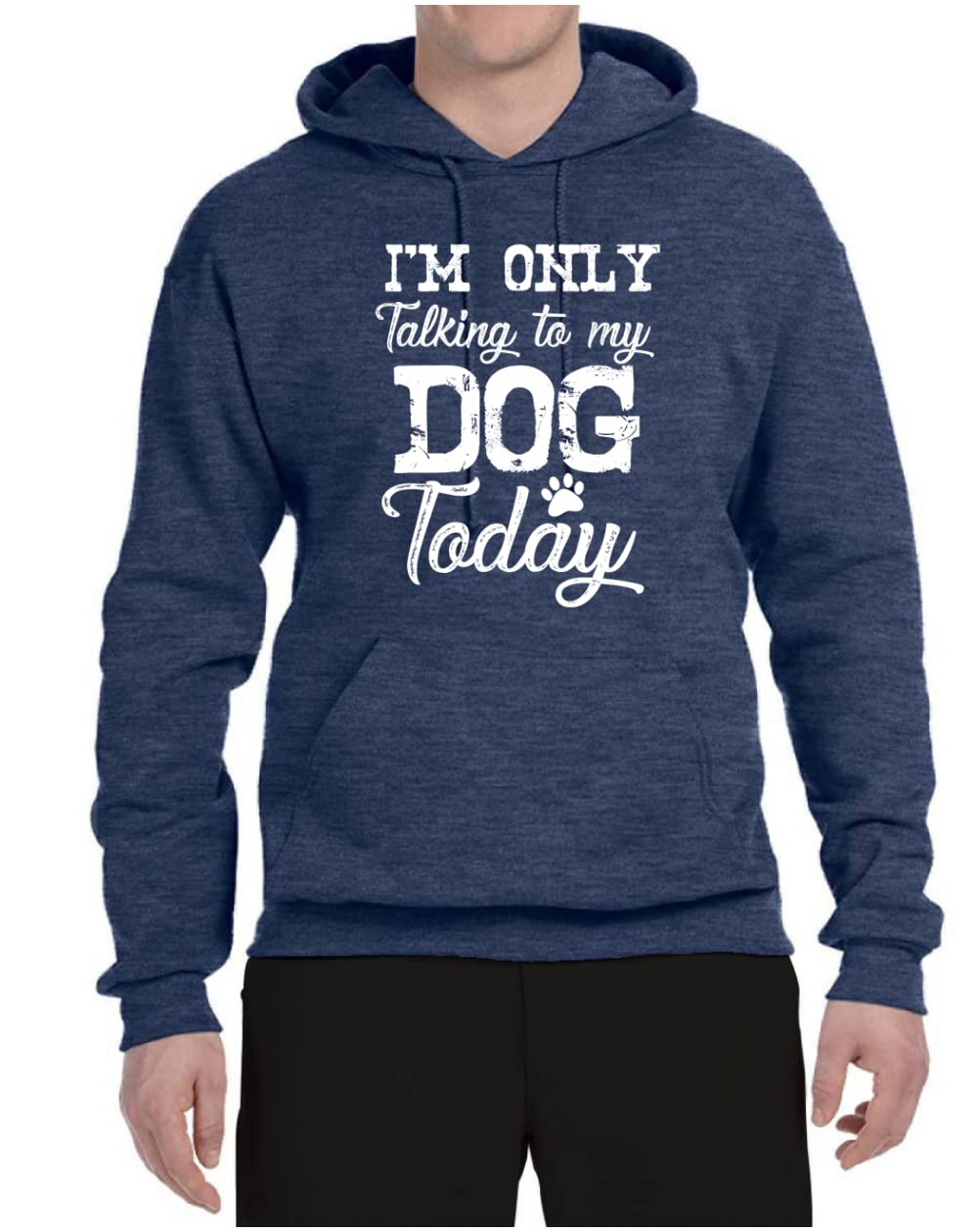 Wild Bobby 'I'm Only Talking to My Dog Today' Funny Dog Lover Unisex Graphic Hoodie Sweatshirt - Perfect for Dog Owners, Pet Lovers & Casual Wear