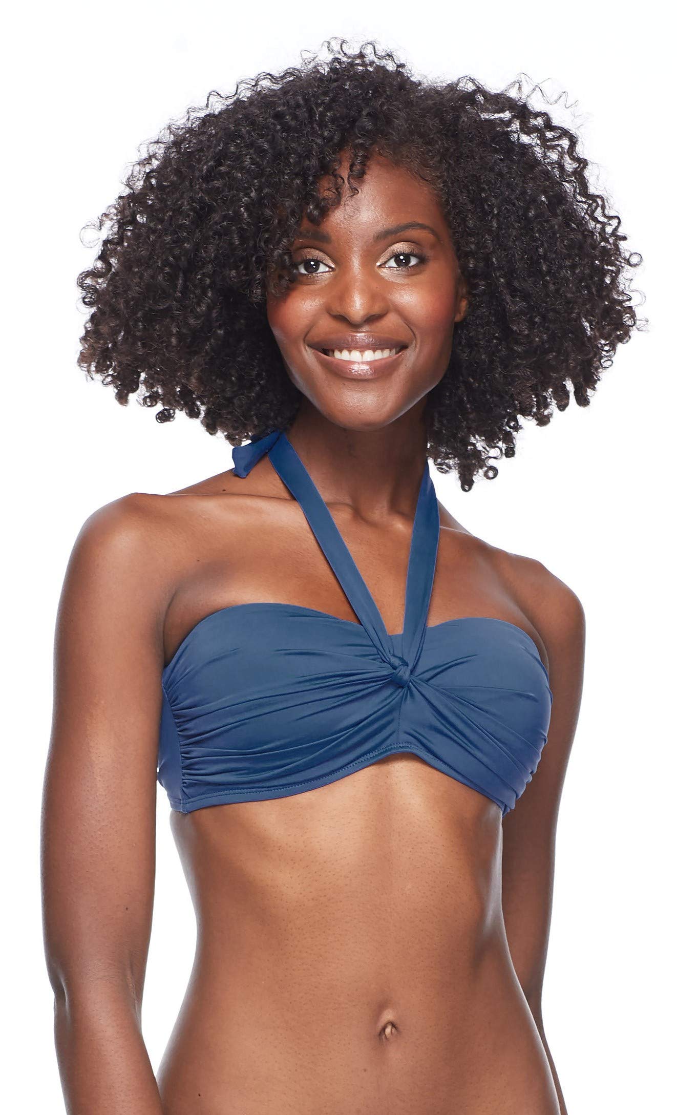 Skye Women's Emma Bandeau Bikini Top - Twist Front Detail Swimwear for Beach, Pool & Summer Vacations