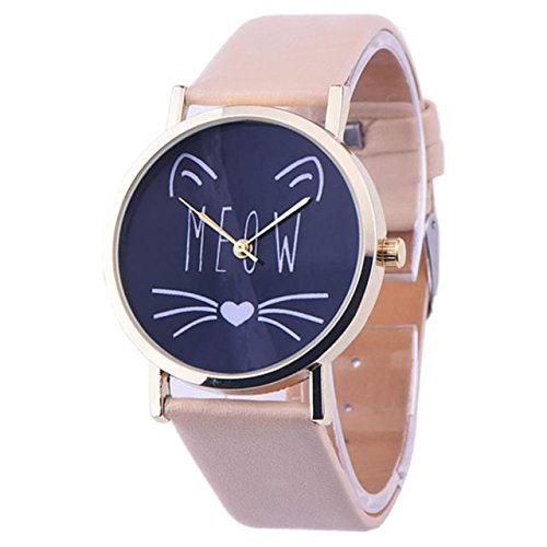 Vintage Railroad Watch Cat Band Leather Strap Analog Quartz Women's Watch - Perfect for Casual Wear, Office & Retro Fashion Enthusiasts