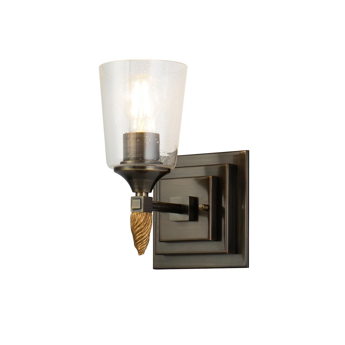 Modern Bathroom Vanity Light Fixture - 2-Light Brushed Gold Finish with Clear Glass Shades - Perfect for Bathroom, Powder Room & Dressing Area Lighting - BB1022DB-1-F2G