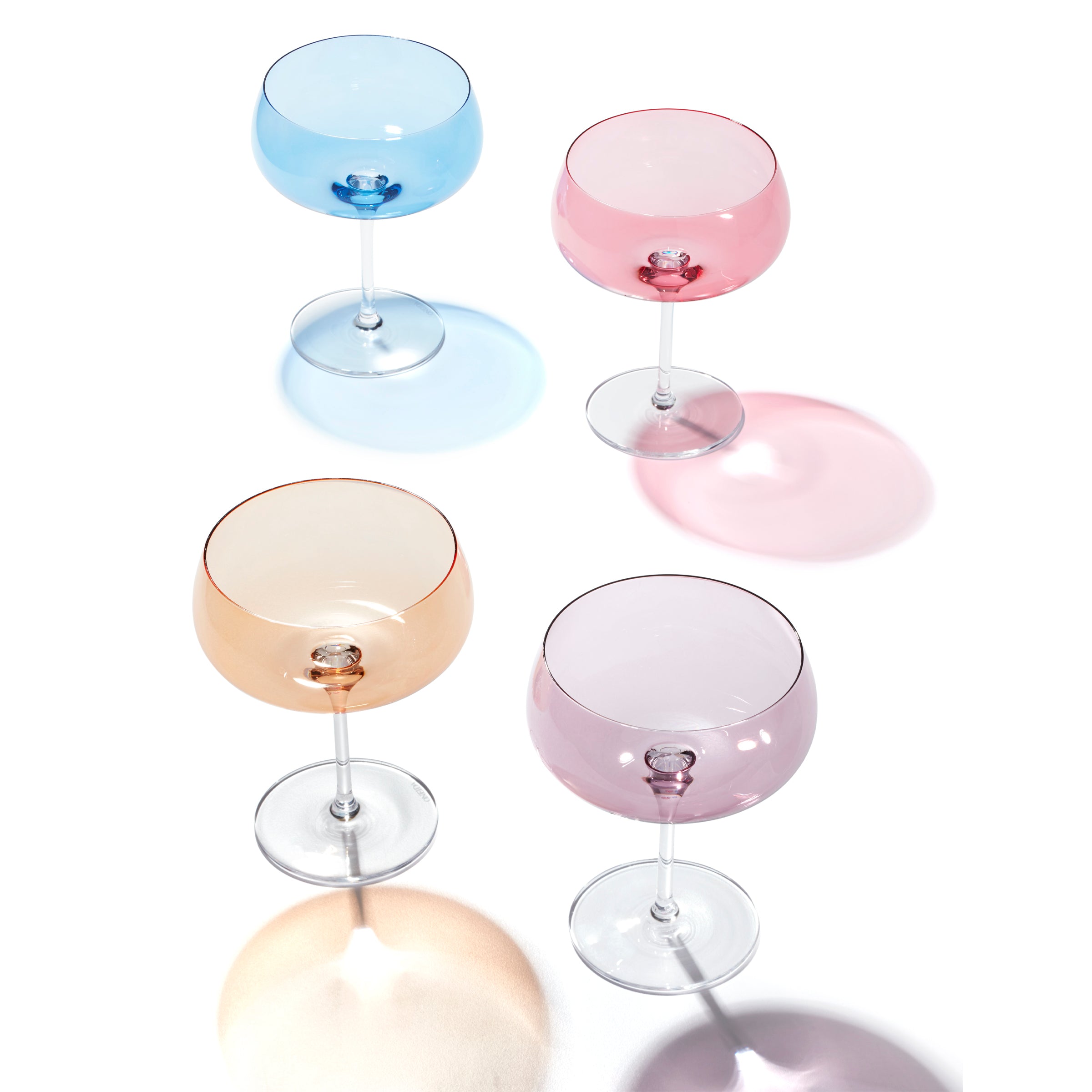 True Colors Cocktail Glasses Set of 4 - Vibrant Colored Stemware for Margaritas, Martinis & Party Drinks - Perfect for Home Bars, Wedding Receptions & Cocktail Parties
