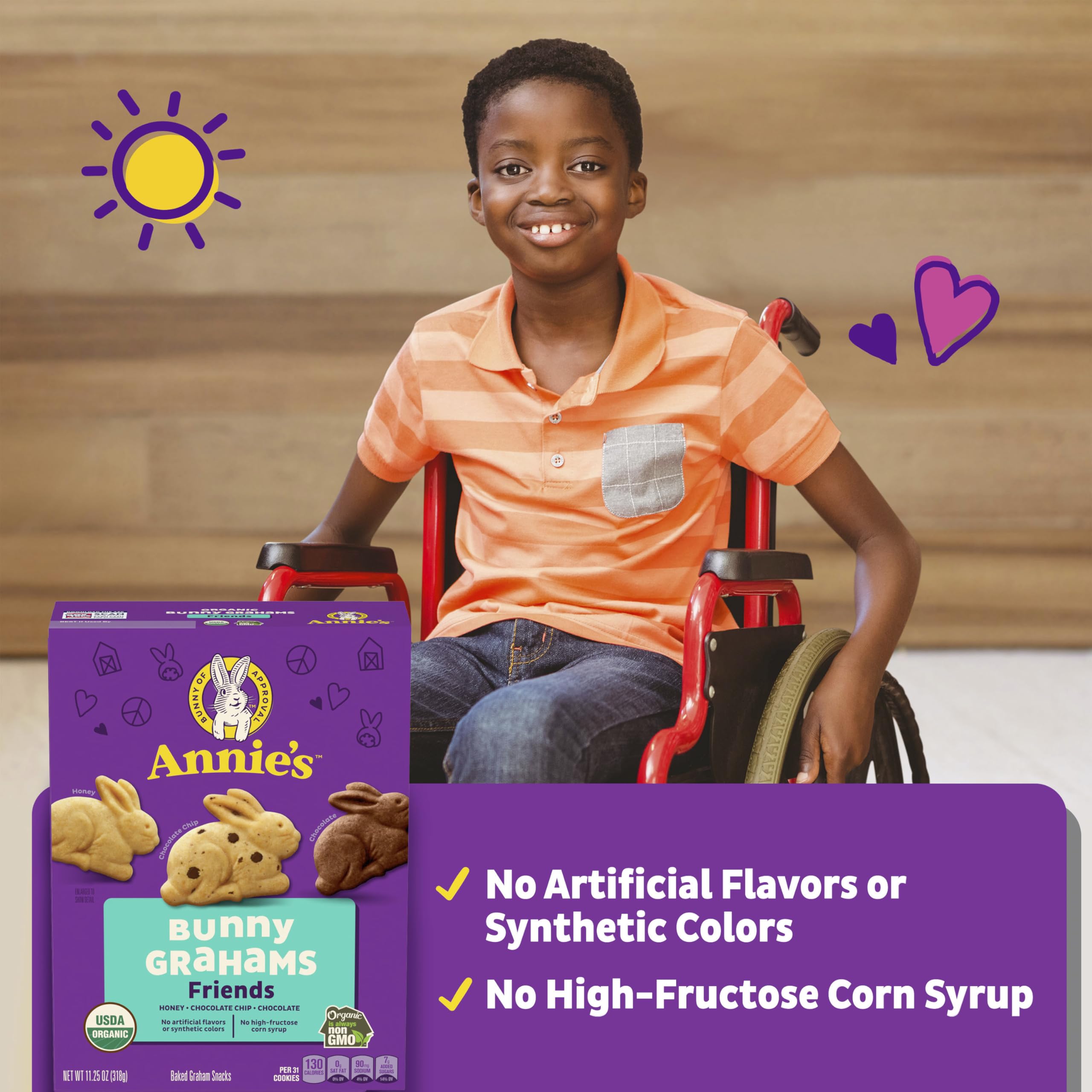 Annie's Organic Bunny Grahams Snacks - Chocolate Chip, Chocolate & Honey Flavored, 11.25 oz | Healthy Baked Graham Crackers for Kids Lunch, School Snacks & On-the-Go Treats