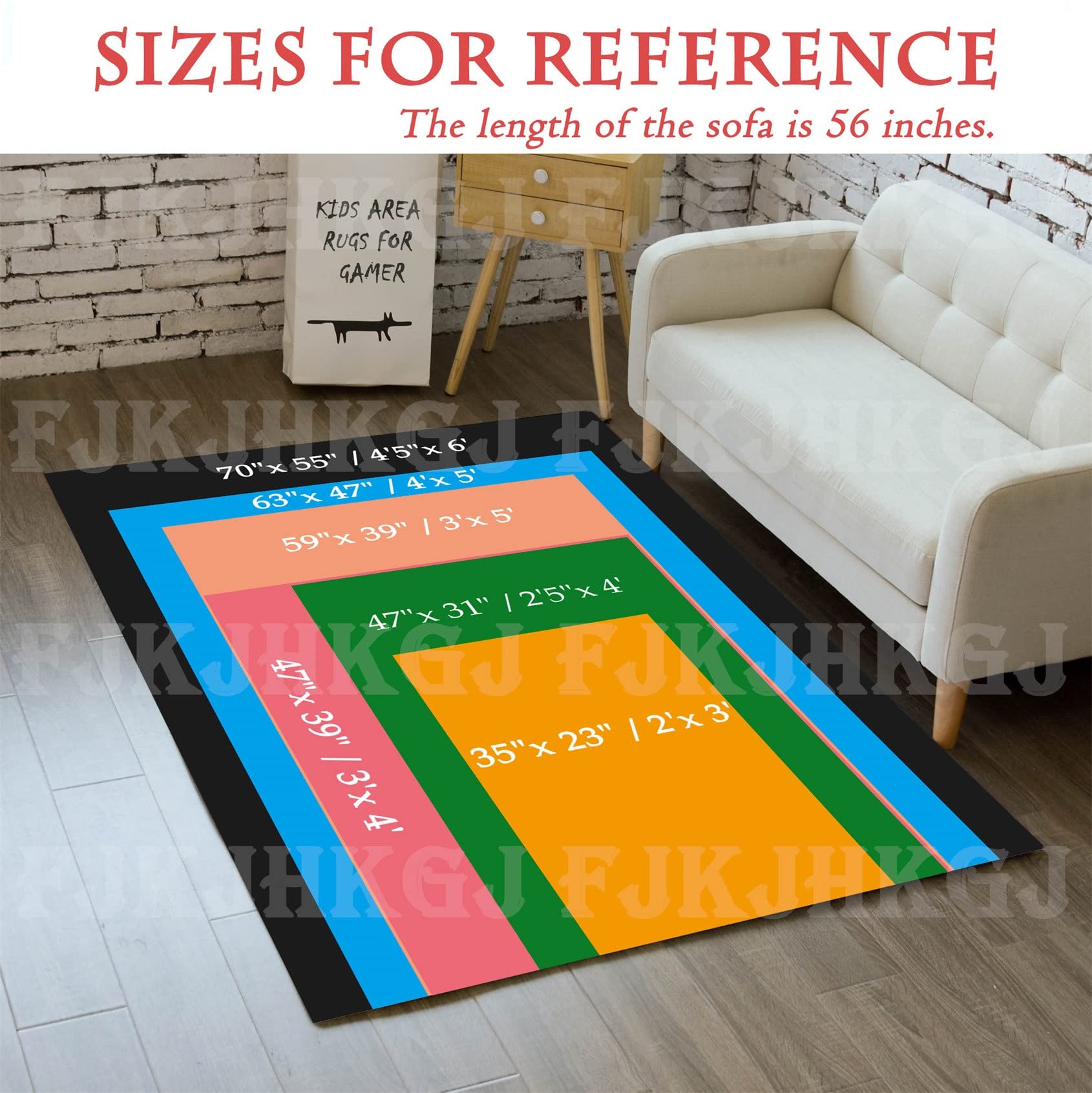 Gamer Area Rug - 4'x5' Large Gaming Printed Floor Mat with Black Gamepad Design for Living Room, Bedroom & Game Room - Modern Red Polyester Rug for Boys & Game Players - Perfect for Sofa, Home Decor & Gaming Setup