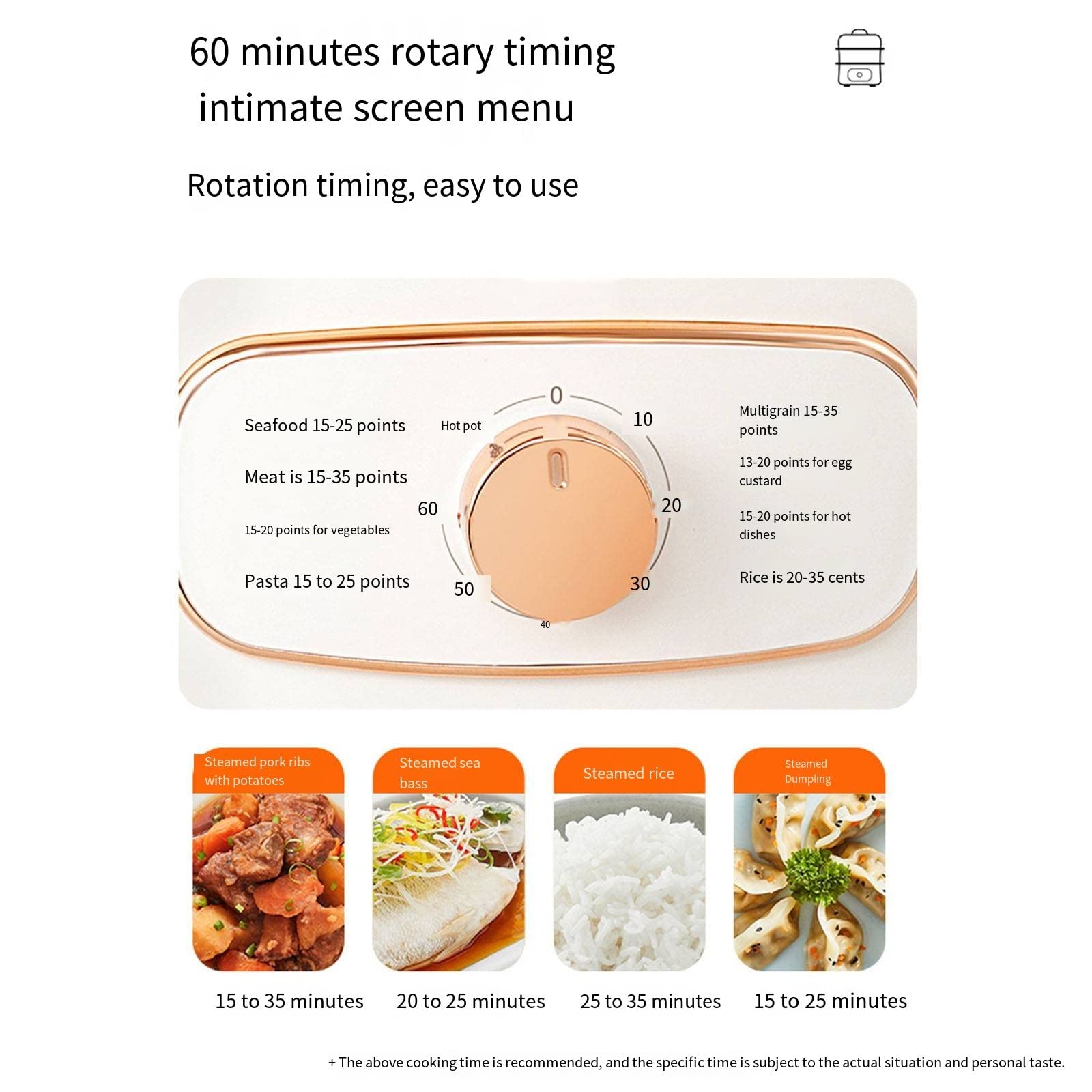 Electric Steamer Cooker - 13L One Pot Electric Steamer with 60-Minute Timer & Spin Control for Home Cooking | Perfect for Meal Prep, Healthy Eating & Small Kitchen Appliances
