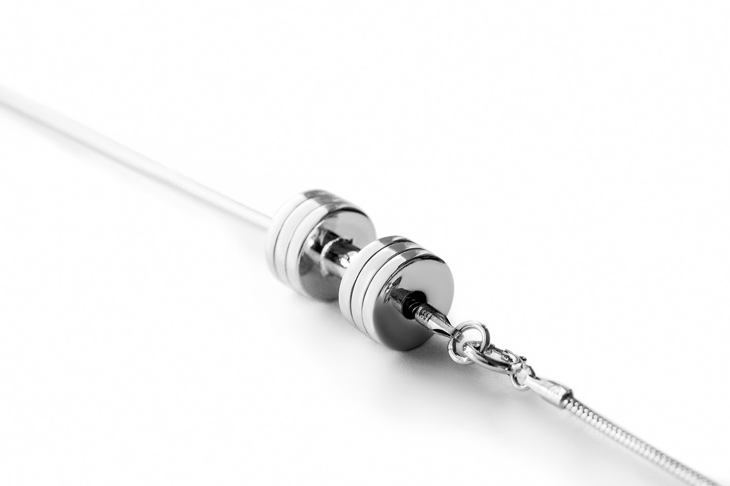 Sterling Silver Dumbbell Necklace for Women - Gym Jewelry for Fitness Lovers - Perfect for Workouts, Gym Sessions & Everyday Wear