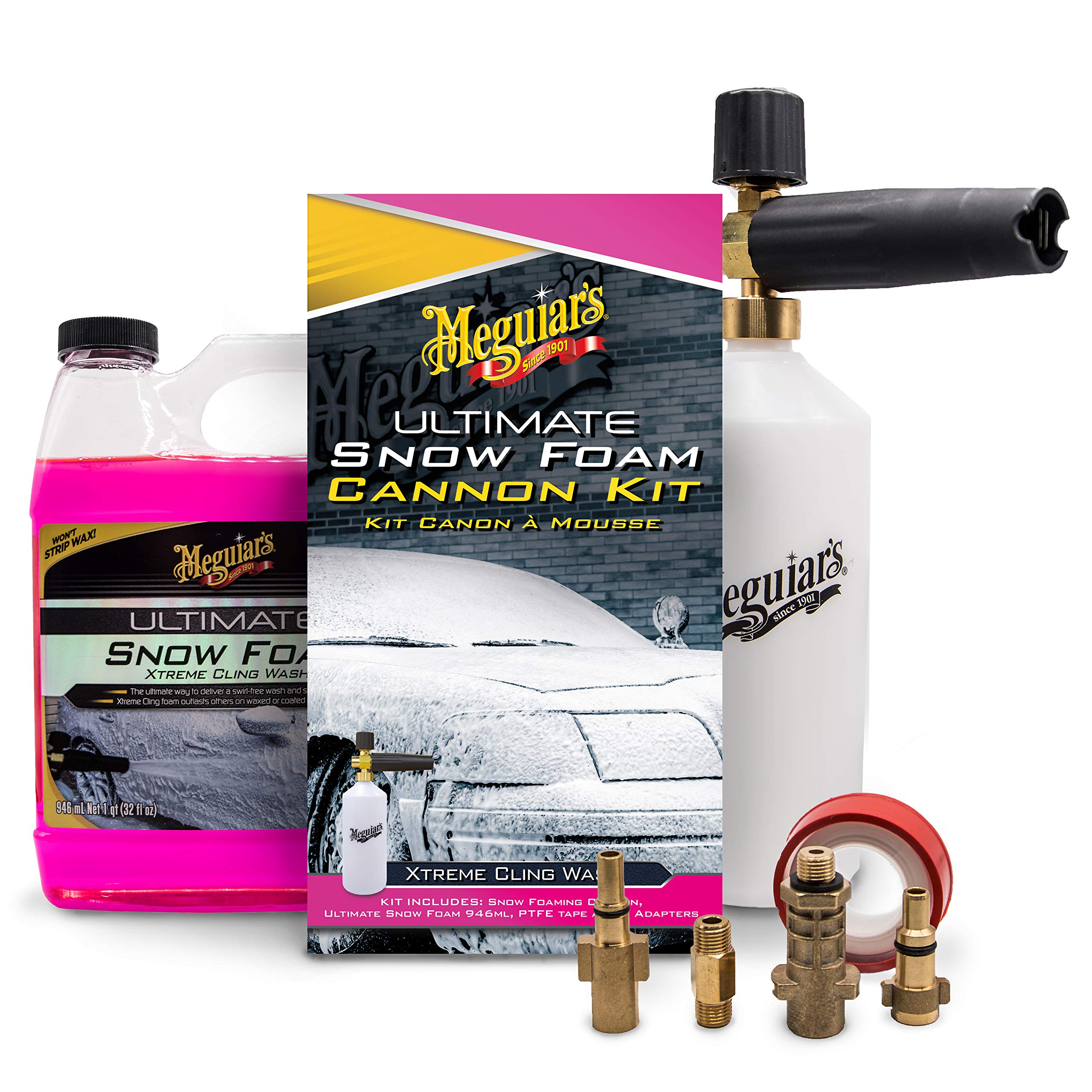 Meguiar's G194000EU Ultimate Car Snow Foam Cannon Lance Kit - Compatible with Kärcher, Nilfisk & Bosch Pressure Washers | Perfect for Car Washing, Detailing & Deep Cleaning Vehicles