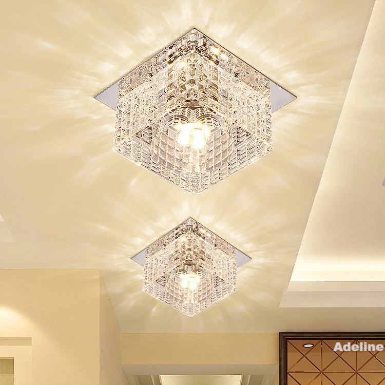 Adeline LED Crystal Ceiling Light Fixture - Modern Chandelier for Dining Room, Bedroom & Living Room - Energy Efficient Dimmable Lighting for Home Decor
