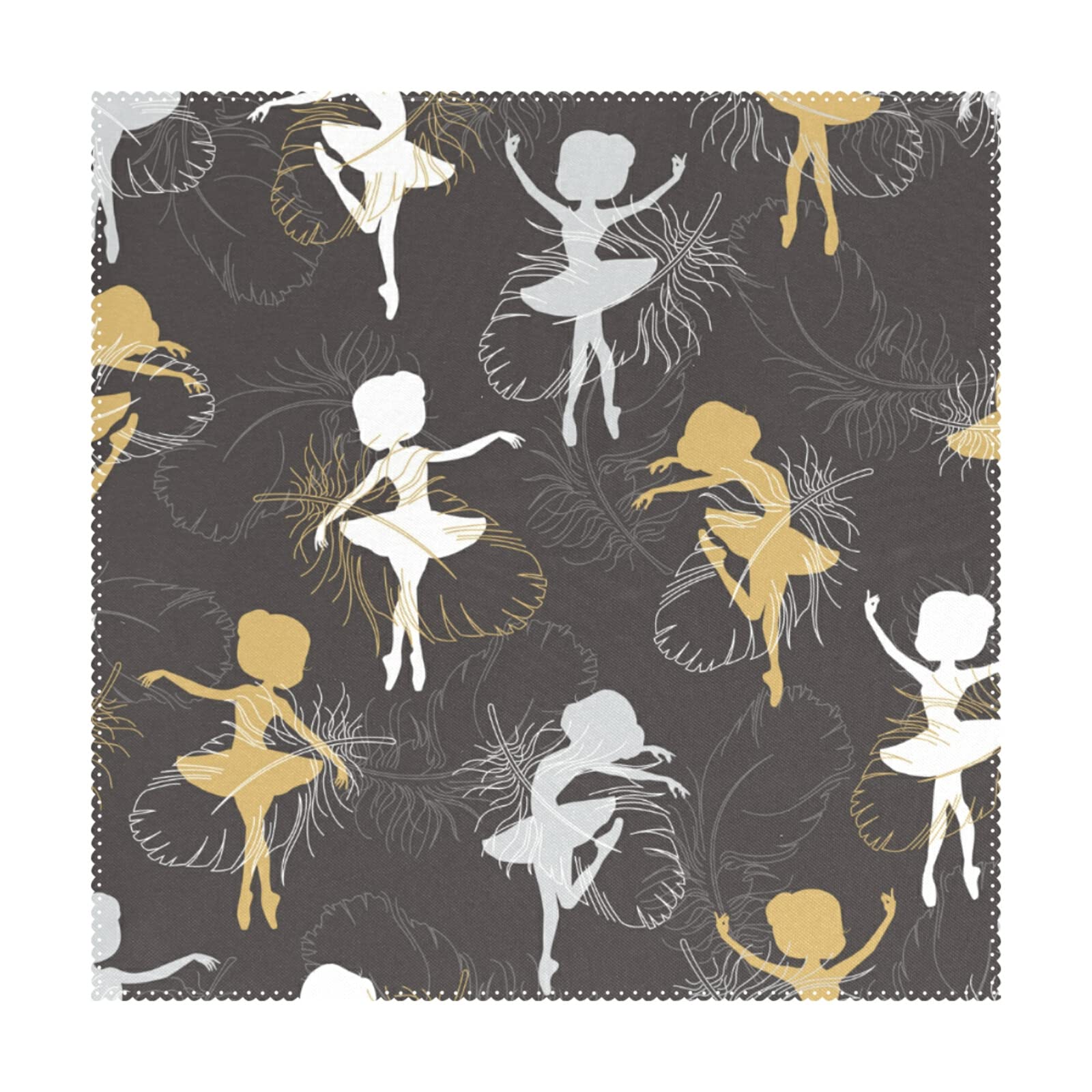 JUAMA Feather Ballet Girl Placemats Set of 4 - Heat-Resistant, Non-Slip Dining Table Mats for Kitchen Decor - Easy to Clean - Perfect for Dinner Parties, Home Decor & Gift Giving
